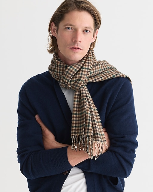 mens Joshua Ellis for J.Crew cashmere scarf in tartan