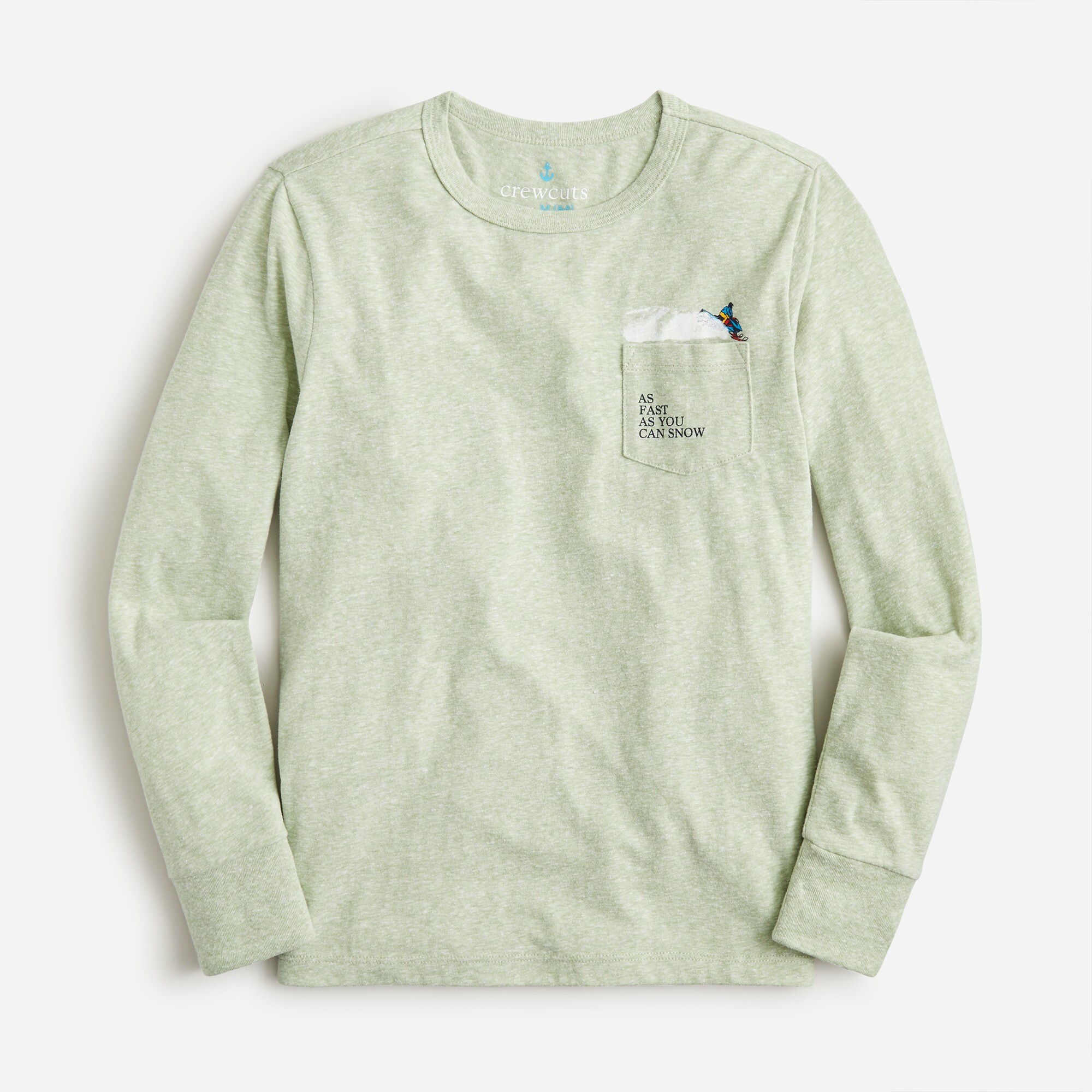 Kids' long-sleeve snowmobile pocket T-shirt