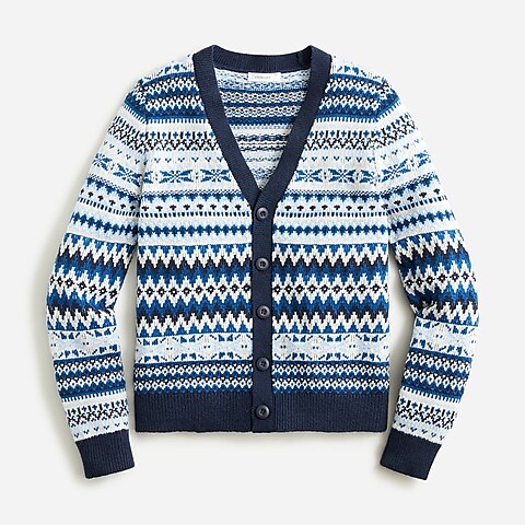  Boys&apos; Fair Isle cardigan sweater
