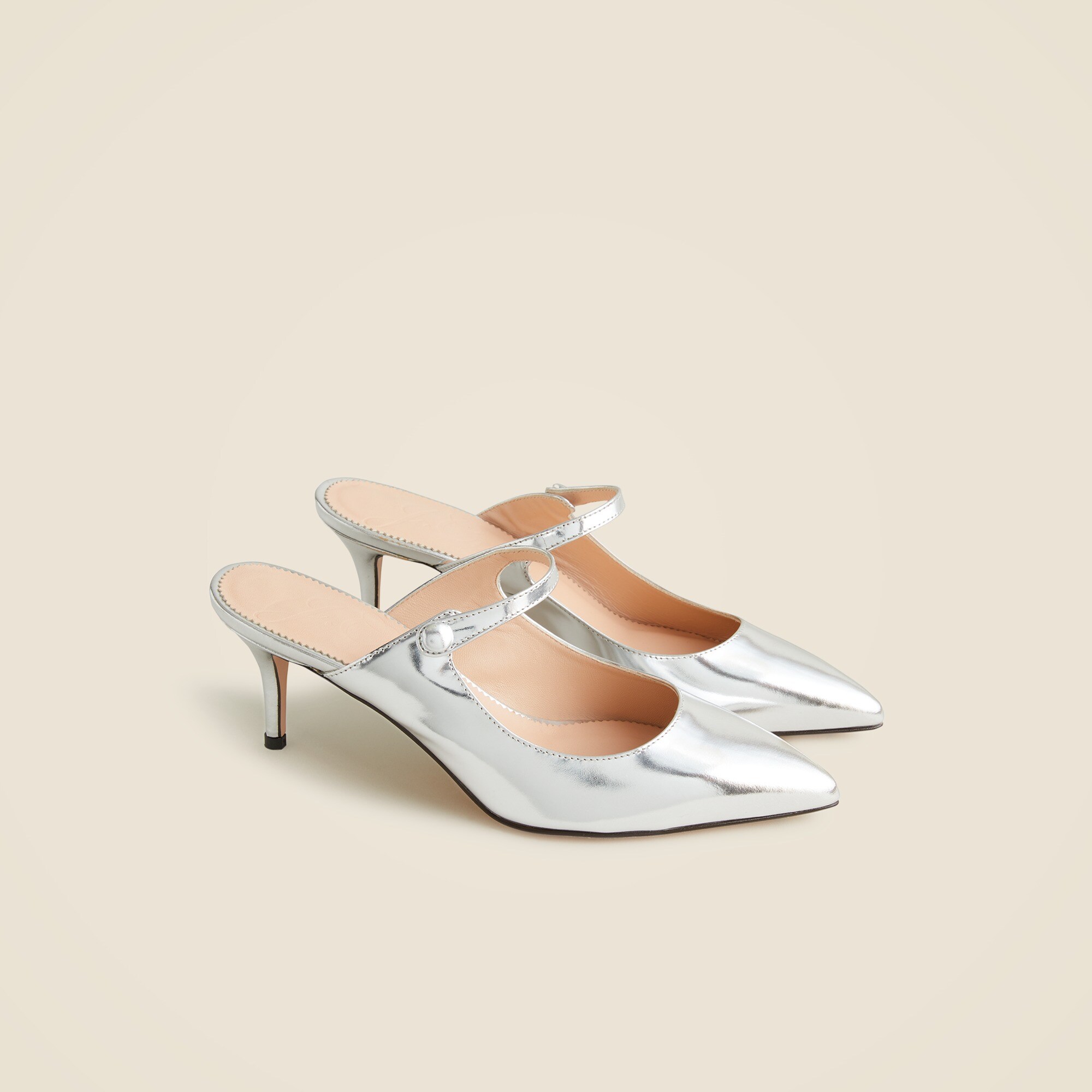 Colette mule heels in Italian specchio leather