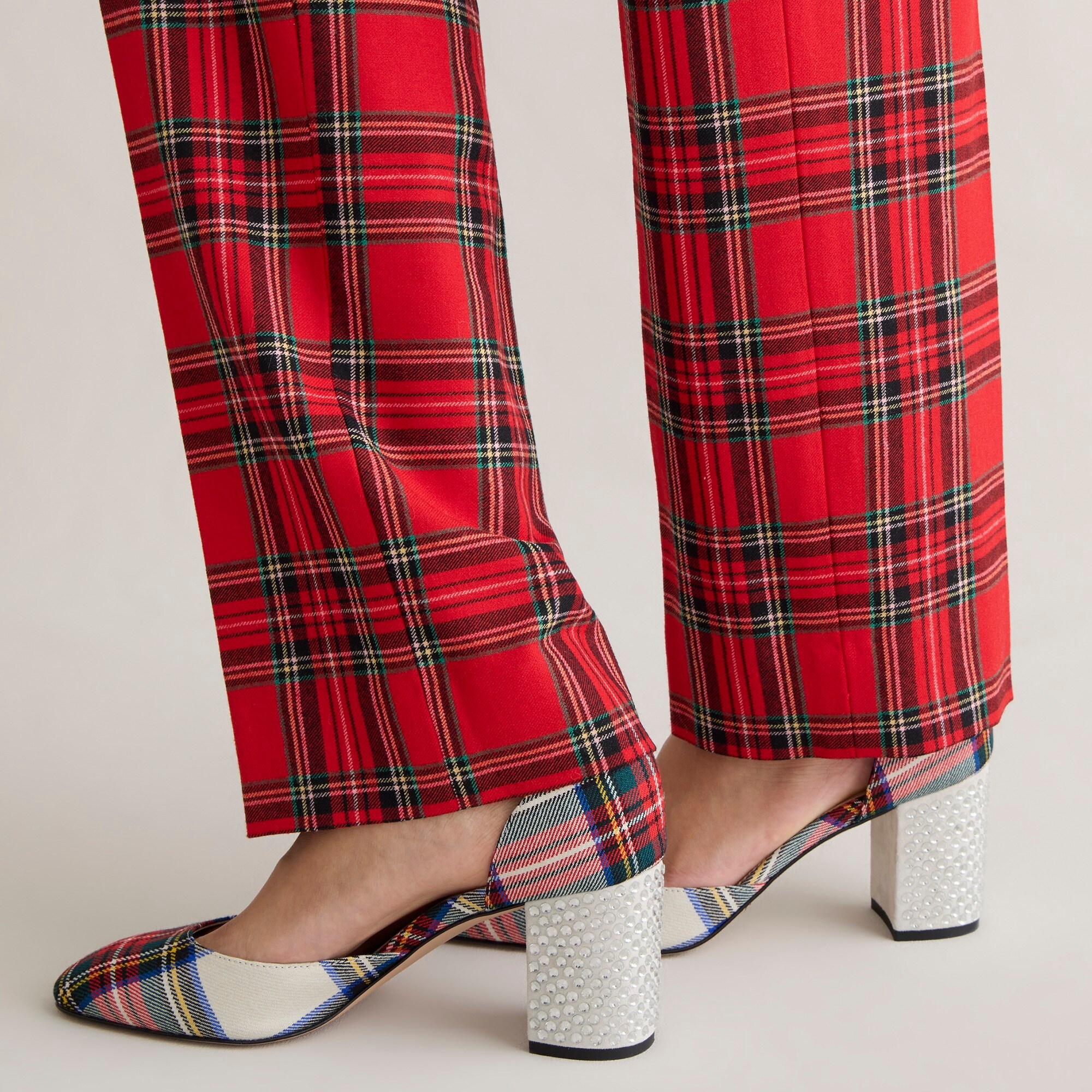 Maisie studded heels in Stewart tartan
