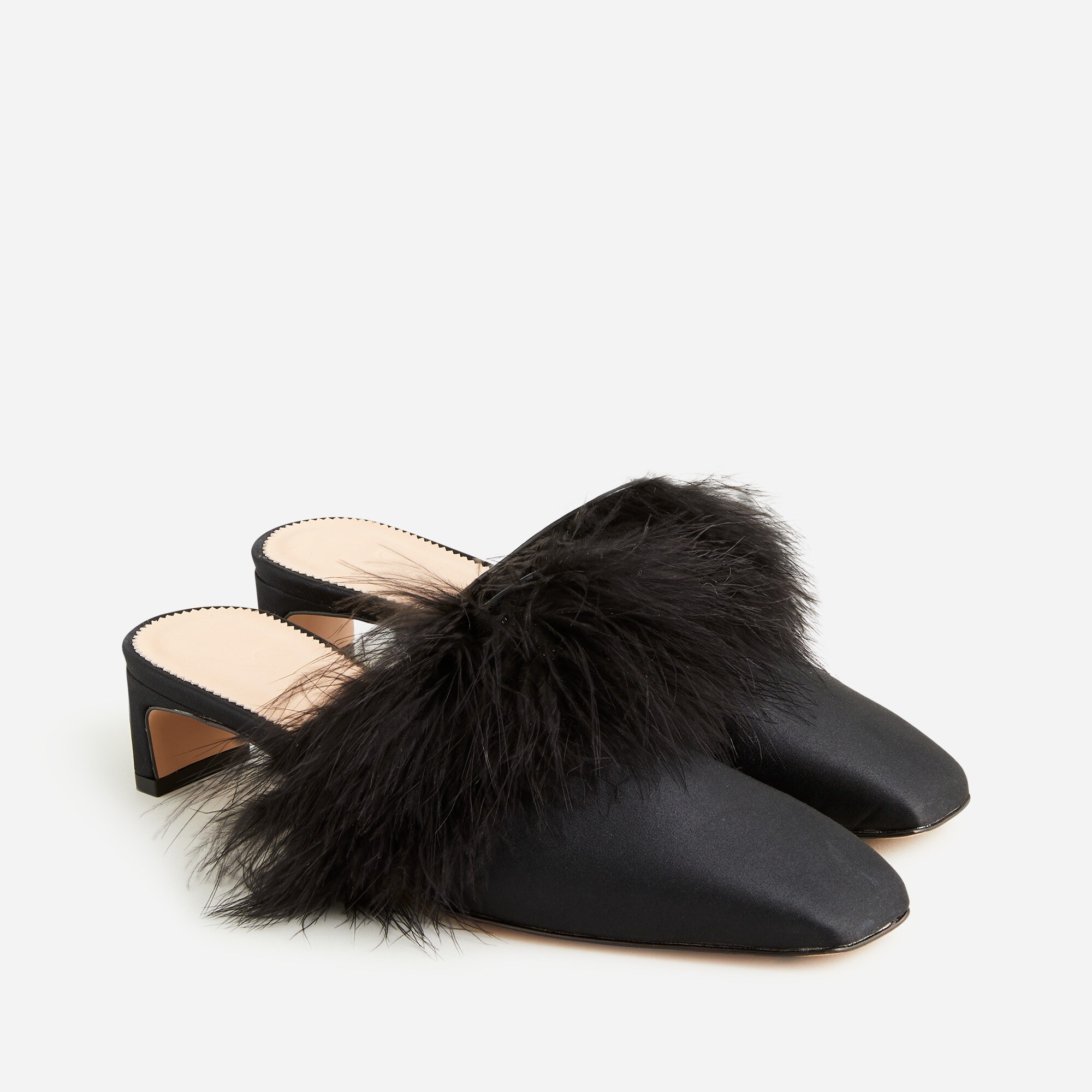 Layla mule heels with feathers