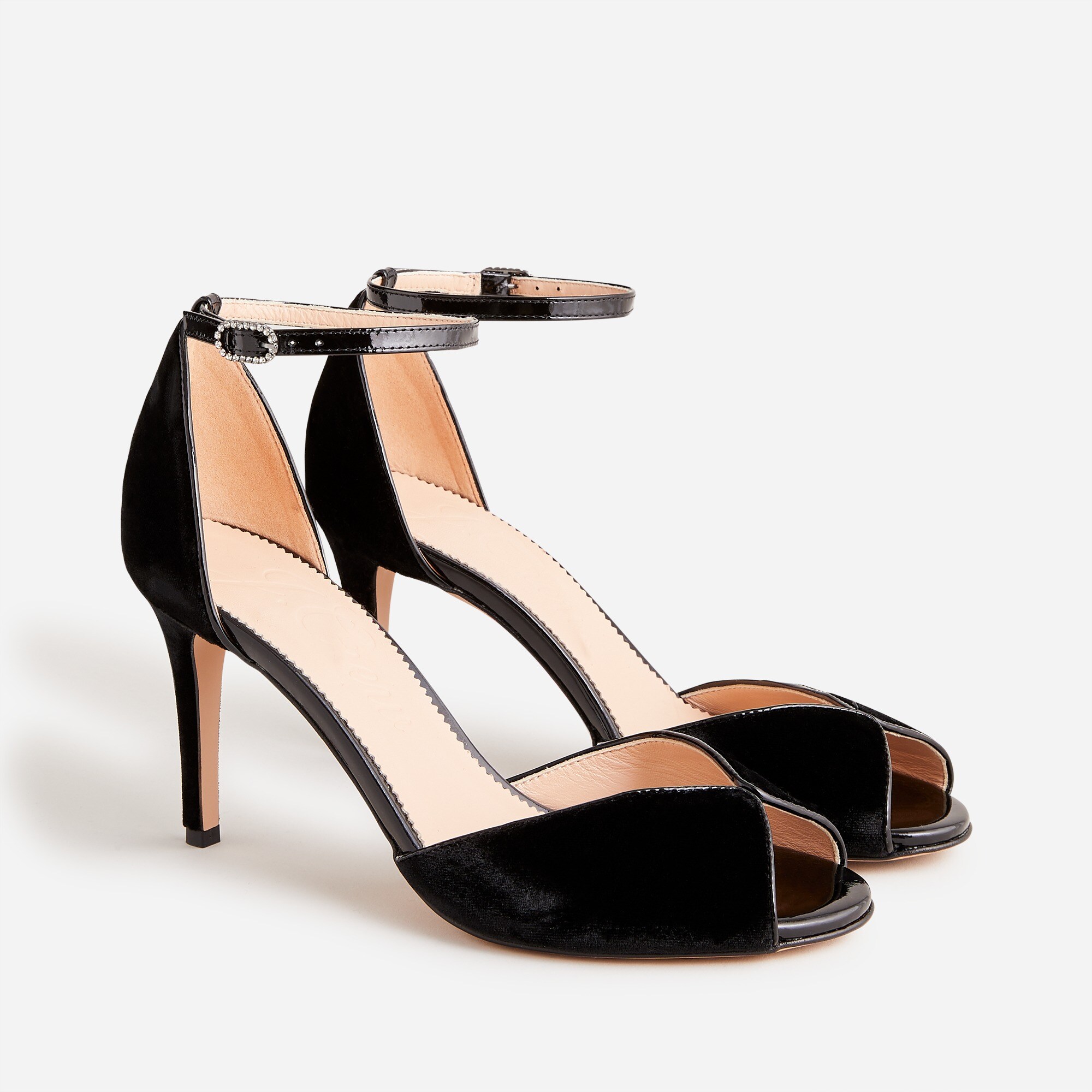 Rylie peep-toe heels in velvet