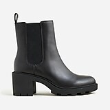 Lug-sole heeled Chelsea boots in leather