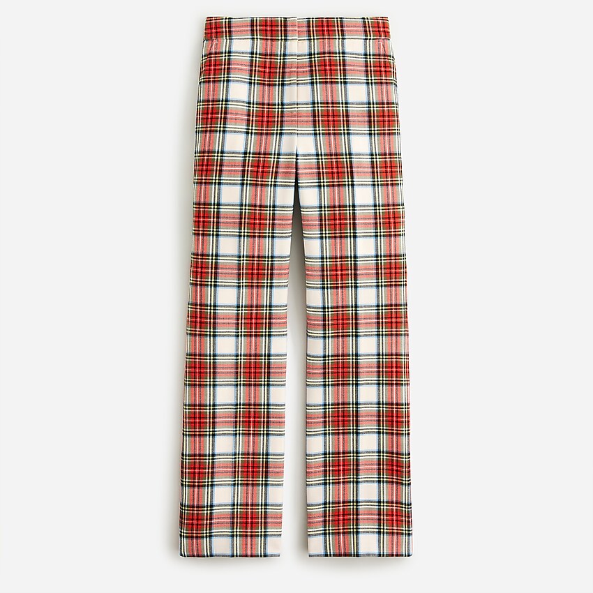 j.crew: willa cropped flare pant in snowy stewart tartan wool for women, right side, view zoomed