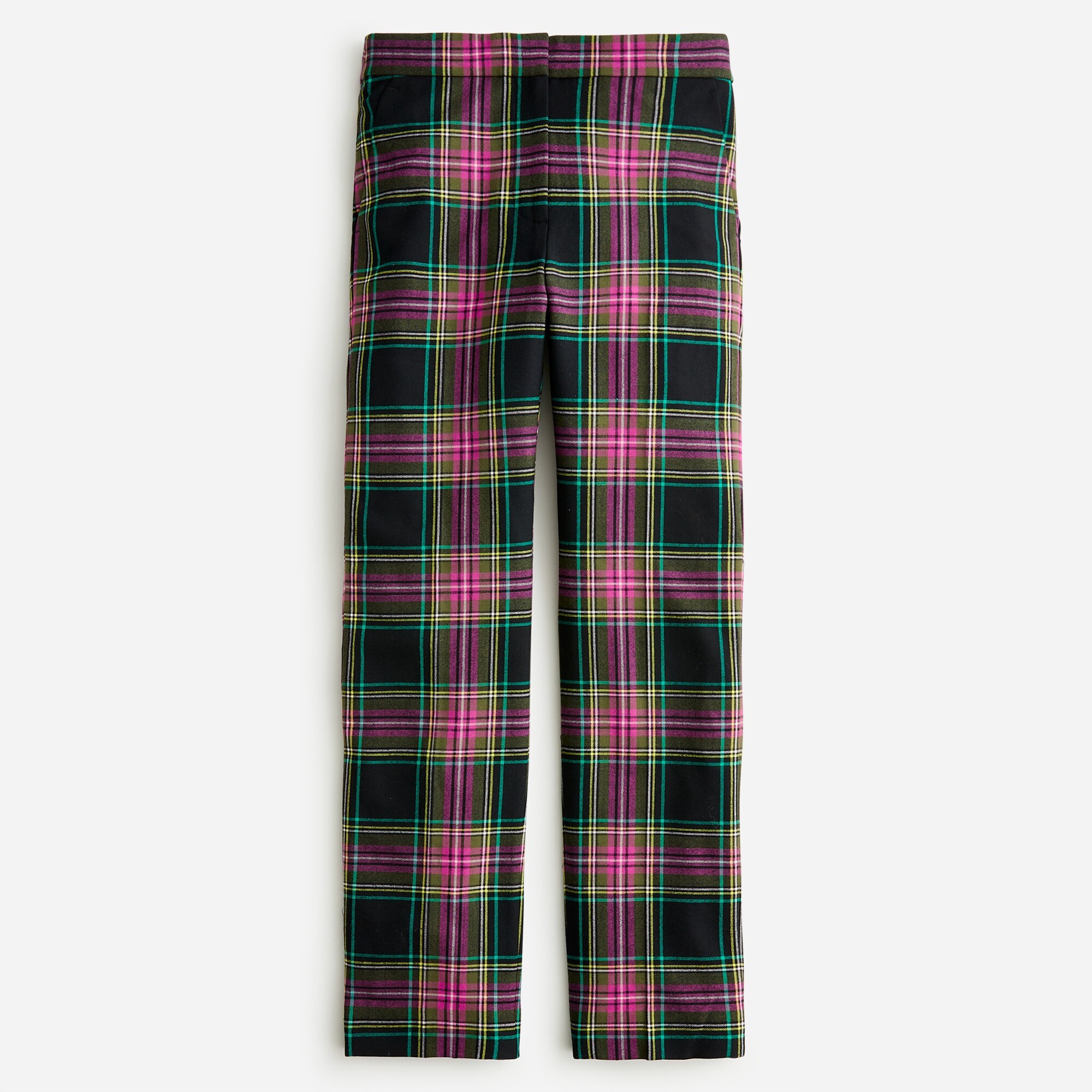 Kate straight-leg pant in pink Stewart tartan wool blend