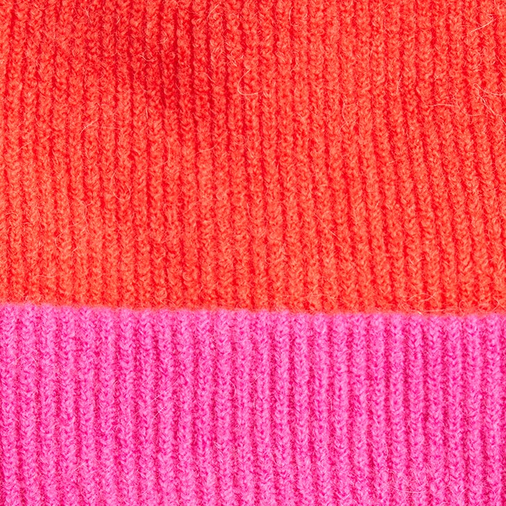Colorblock ribbed beanie in Supersoft yarn RED POPPY AZALEA j.crew: colorblock ribbed beanie in supersoft yarn for women