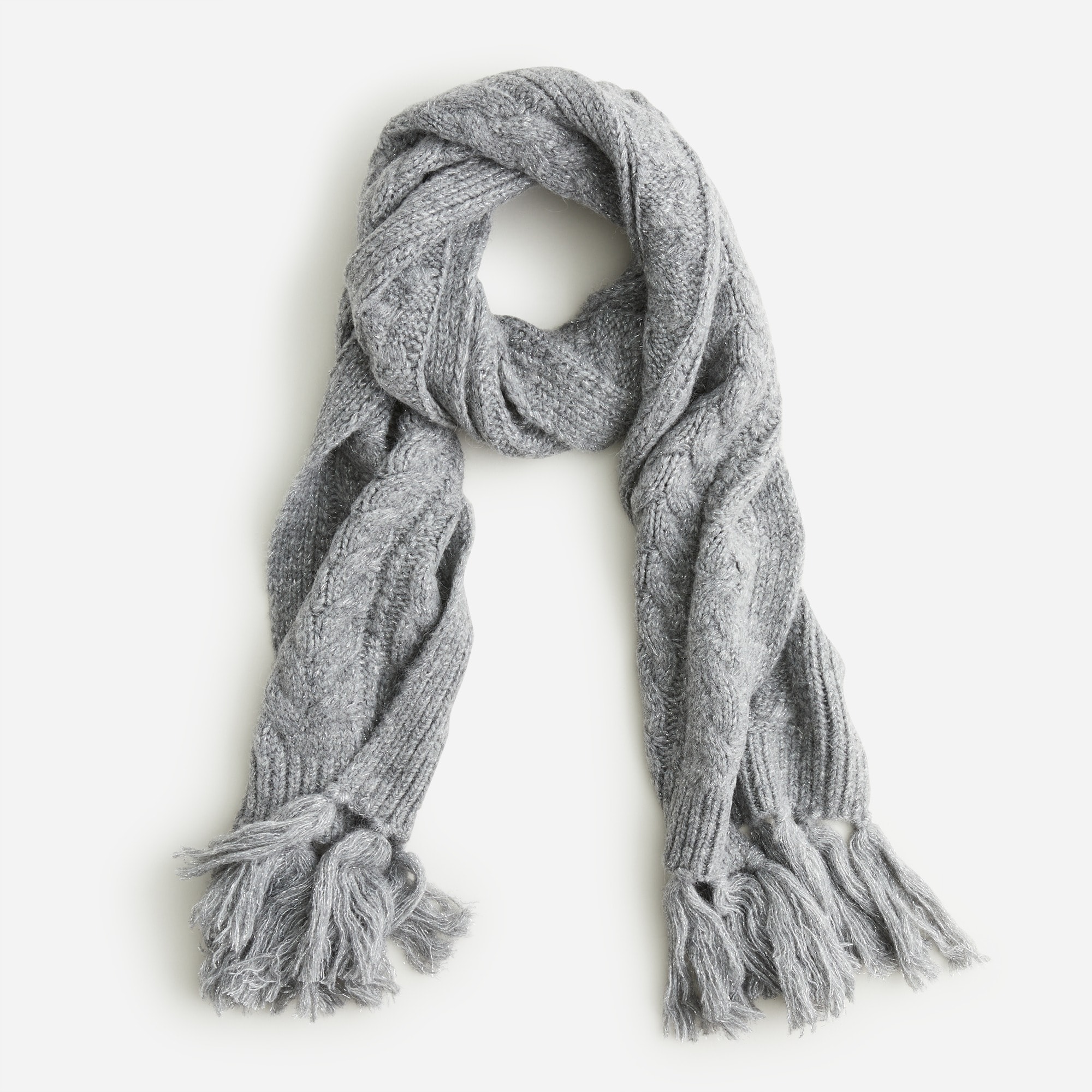 J.Crew: Chunky Cable-knit Scarf With Lurex® For Women