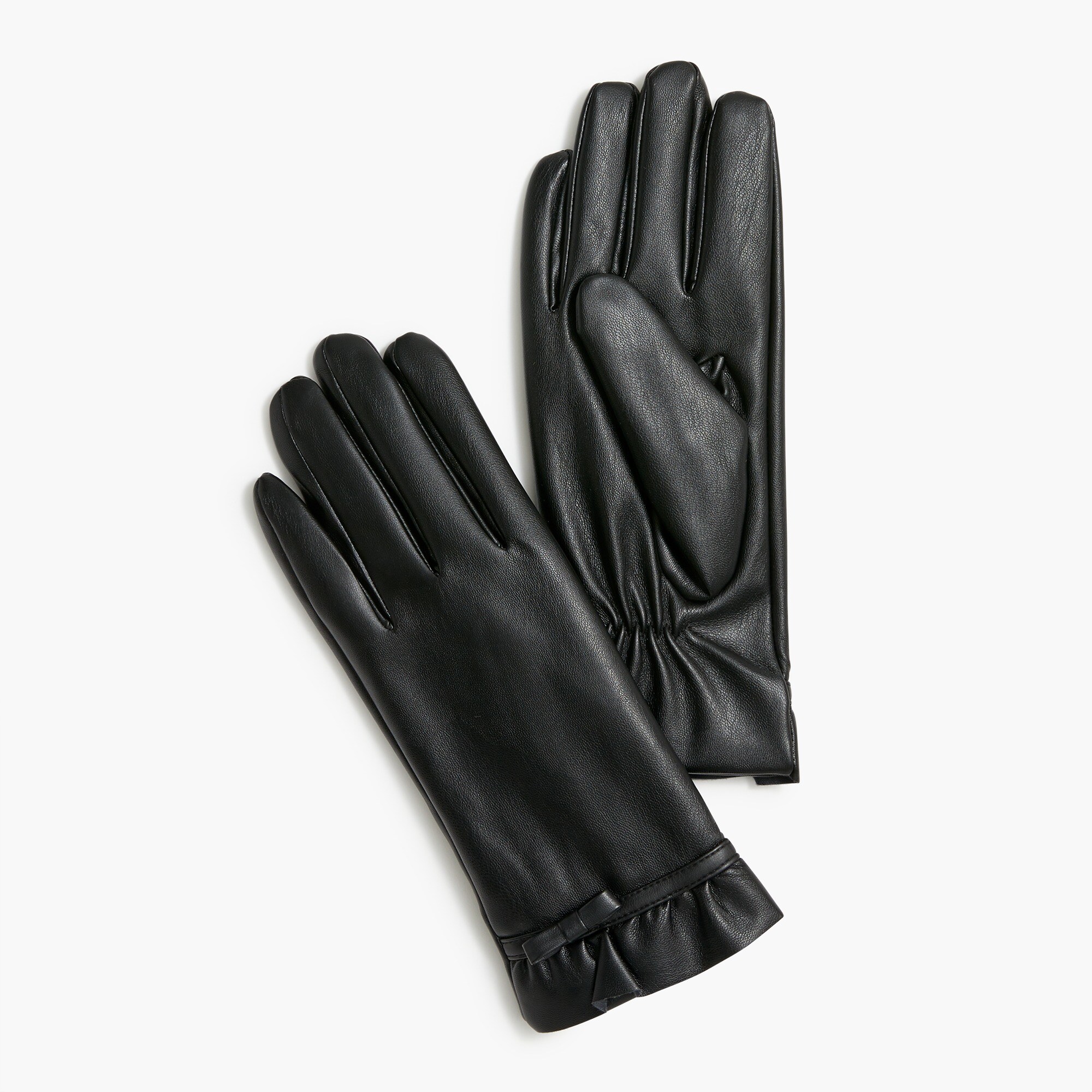 Faux-leather tech gloves