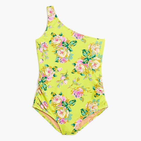 girls Girls&apos; printed one-shoulder swimsuit with UPF 50+