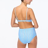 Striped high-waisted bikini bottom