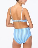 Striped high-waisted bikini bottom