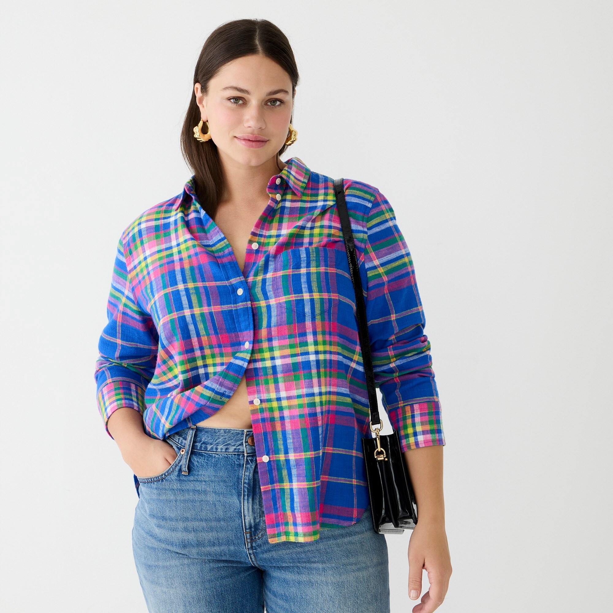J.Crew Classicfit Flannel Shirt In Colorful Plaid For Women