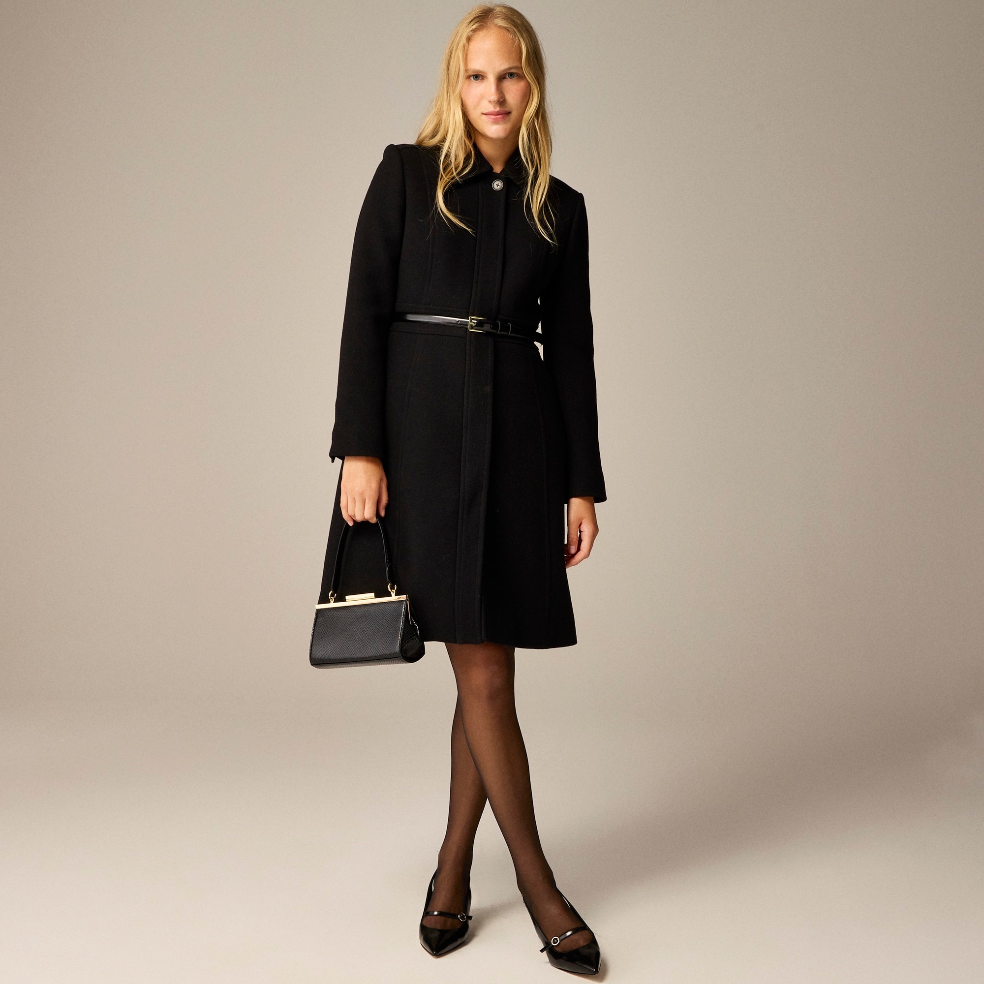 New lady day topcoat in Italian double-cloth wool blend