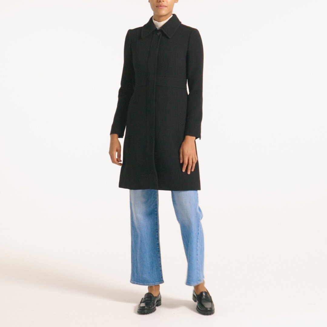 New lady day topcoat in Italian double-cloth wool blend
