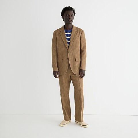 mens Relaxed-fit suit jacket in Italian linen-cotton herringbone