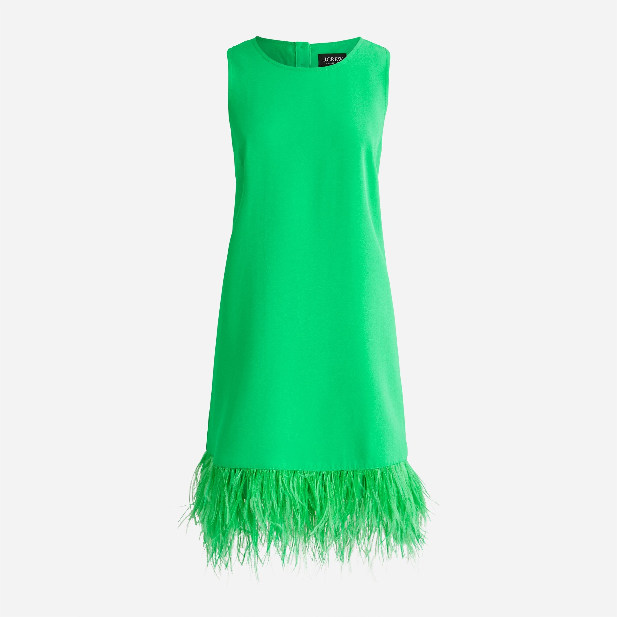 Crepe Feather-trim Shift Dress For Women | J.Crew