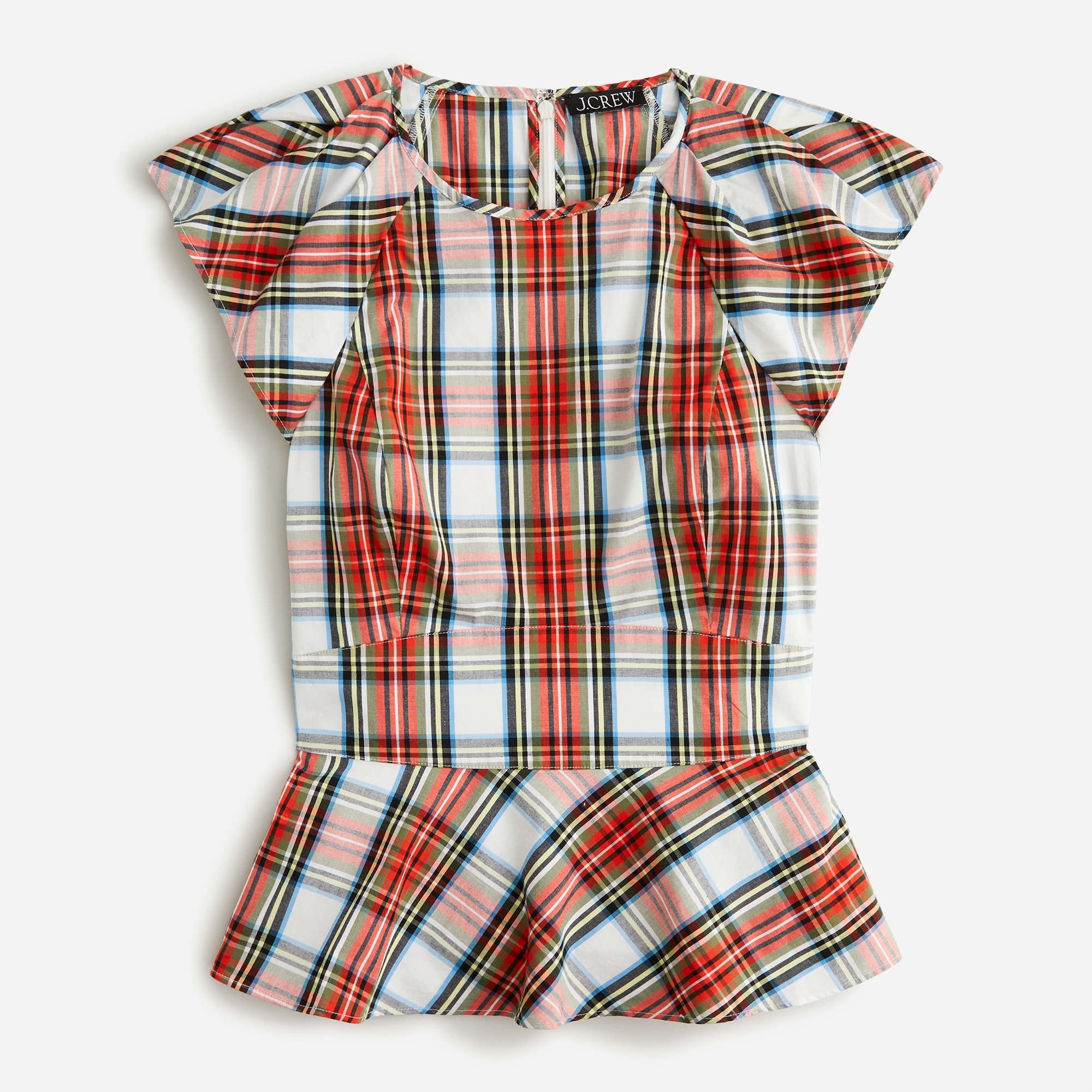 Tartan sales peplum top