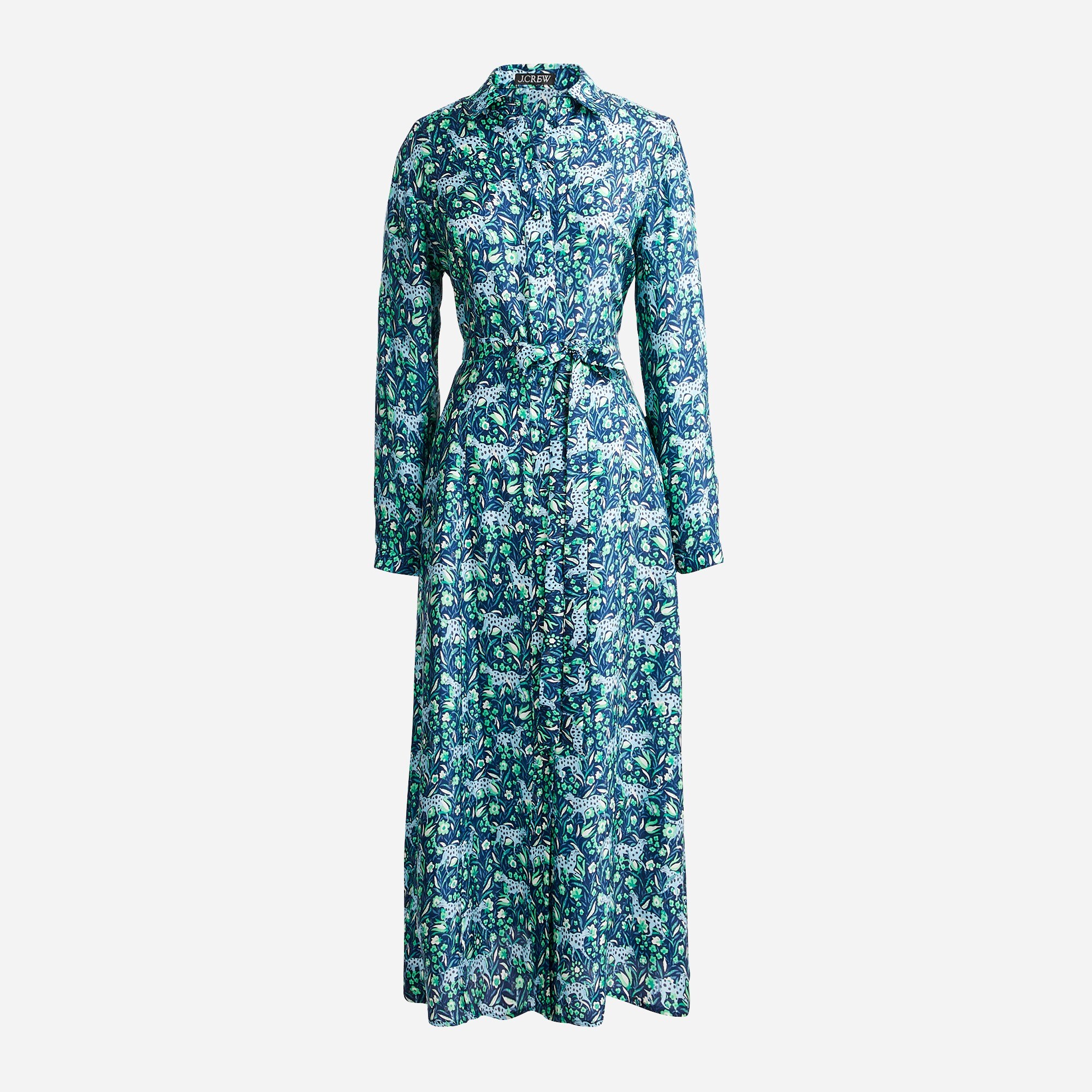 J.Crew: Button-front Midi Dress In Fauna Floral For Women