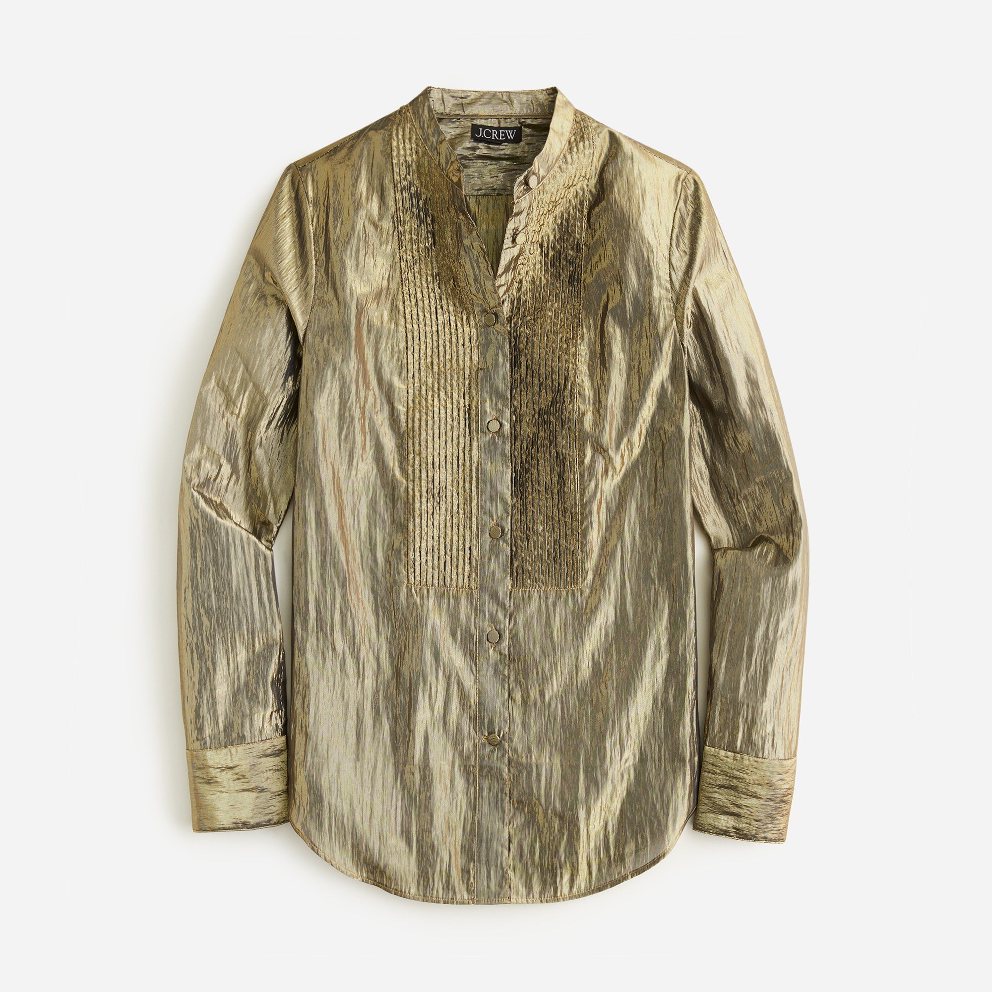 Slim-fit tuxedo shirt in gold lamé