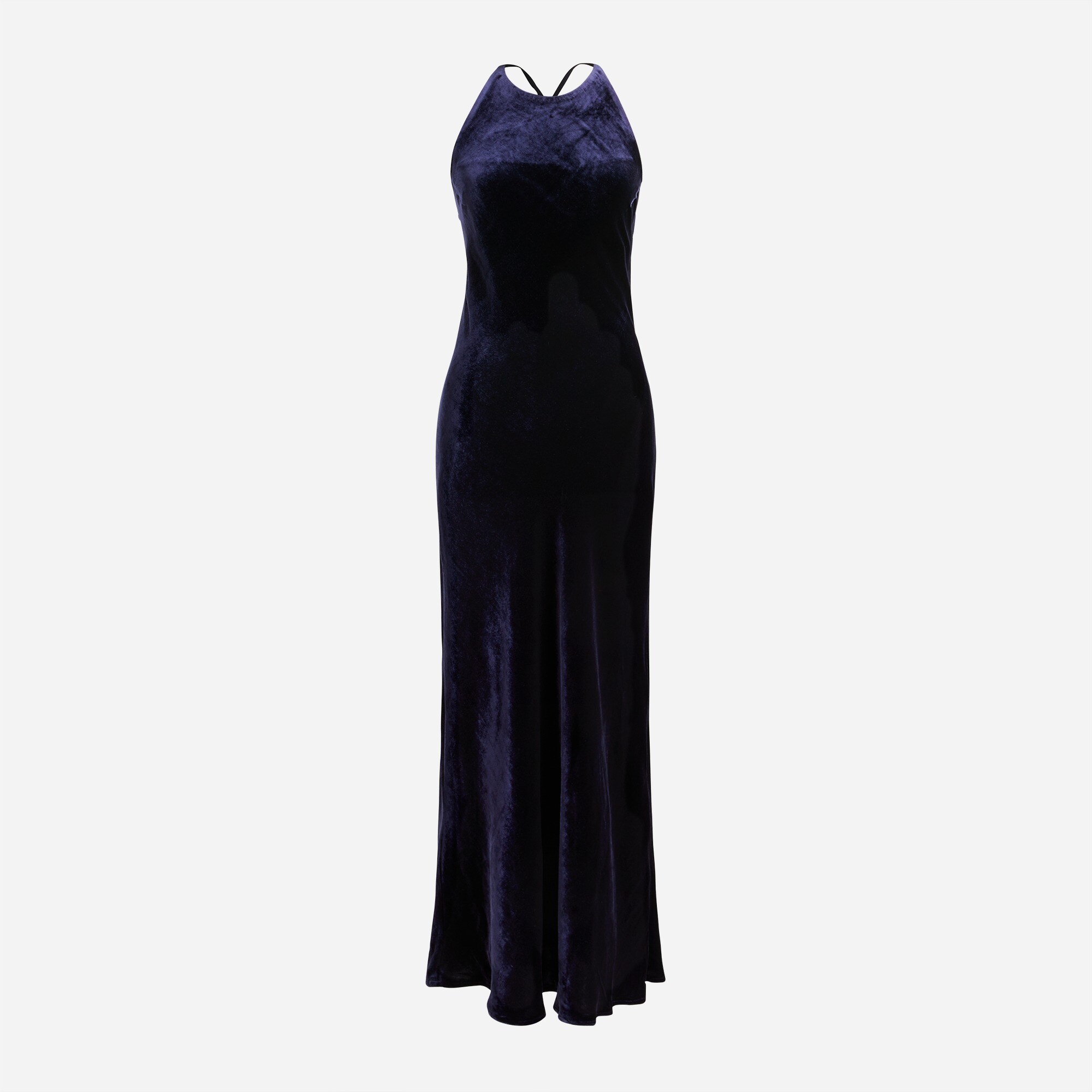 Silk velvet halter slip dress