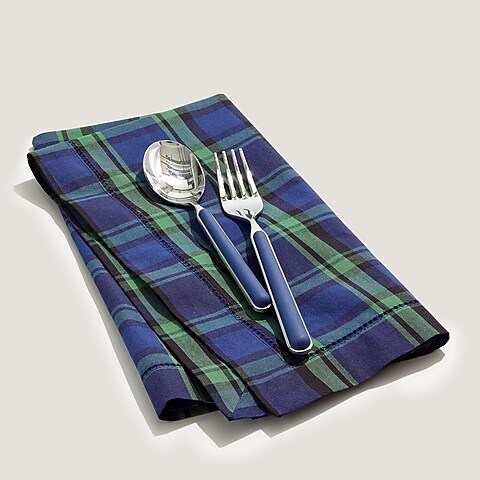 Limited-edition set-of-four napkins in Black Watch tartan