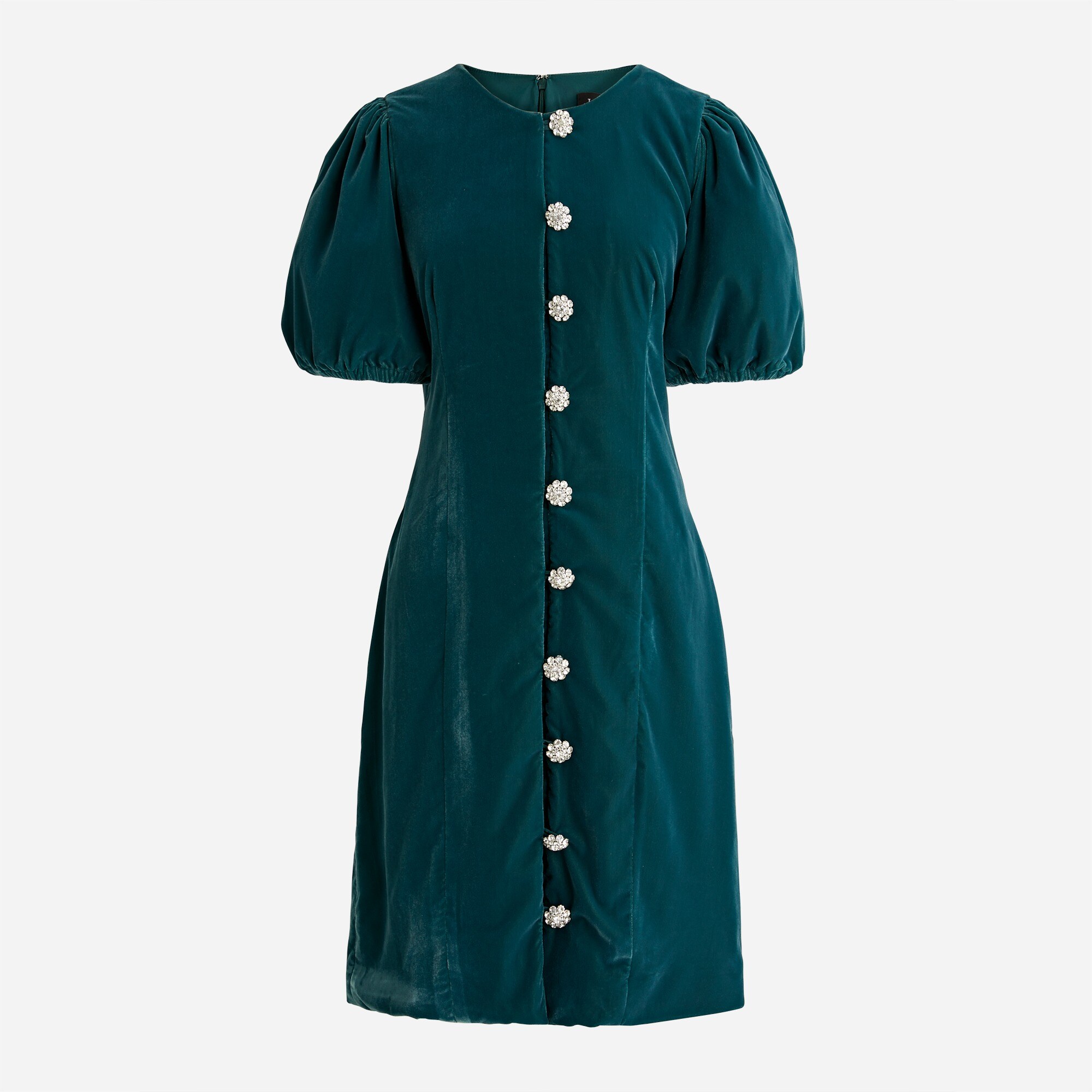 Velvet Jeweled Button-front Mini Dress For Women | J.Crew