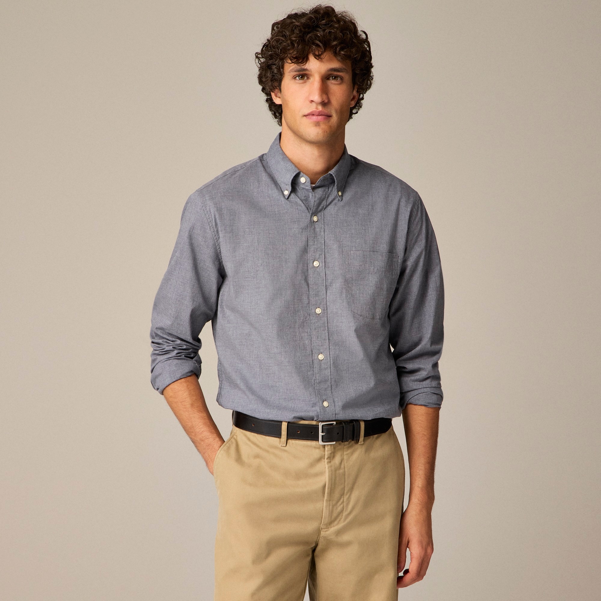 mens Secret Wash cotton poplin shirt