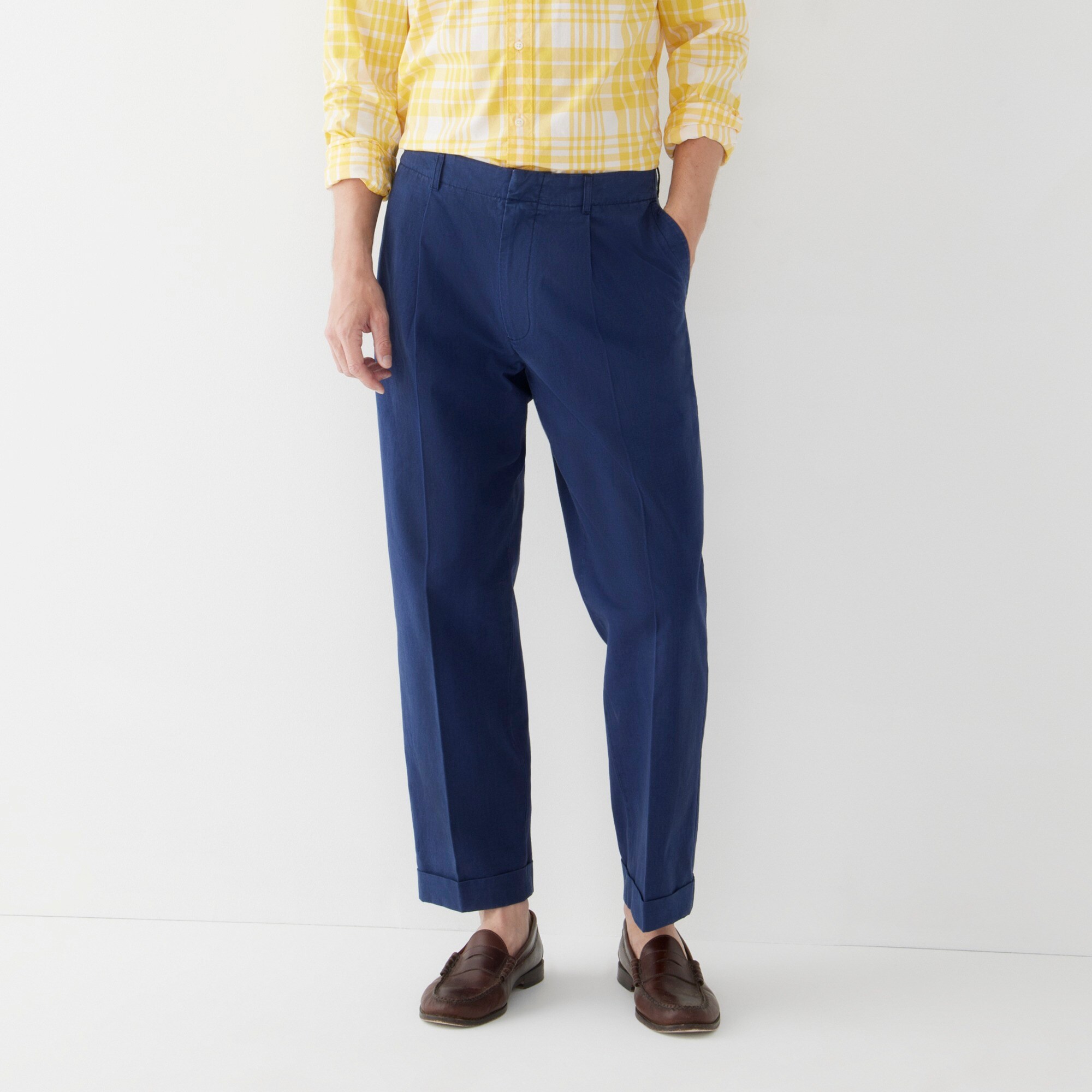 J.Crew Pleated Suit Pant In Ripstop Cotton For Men