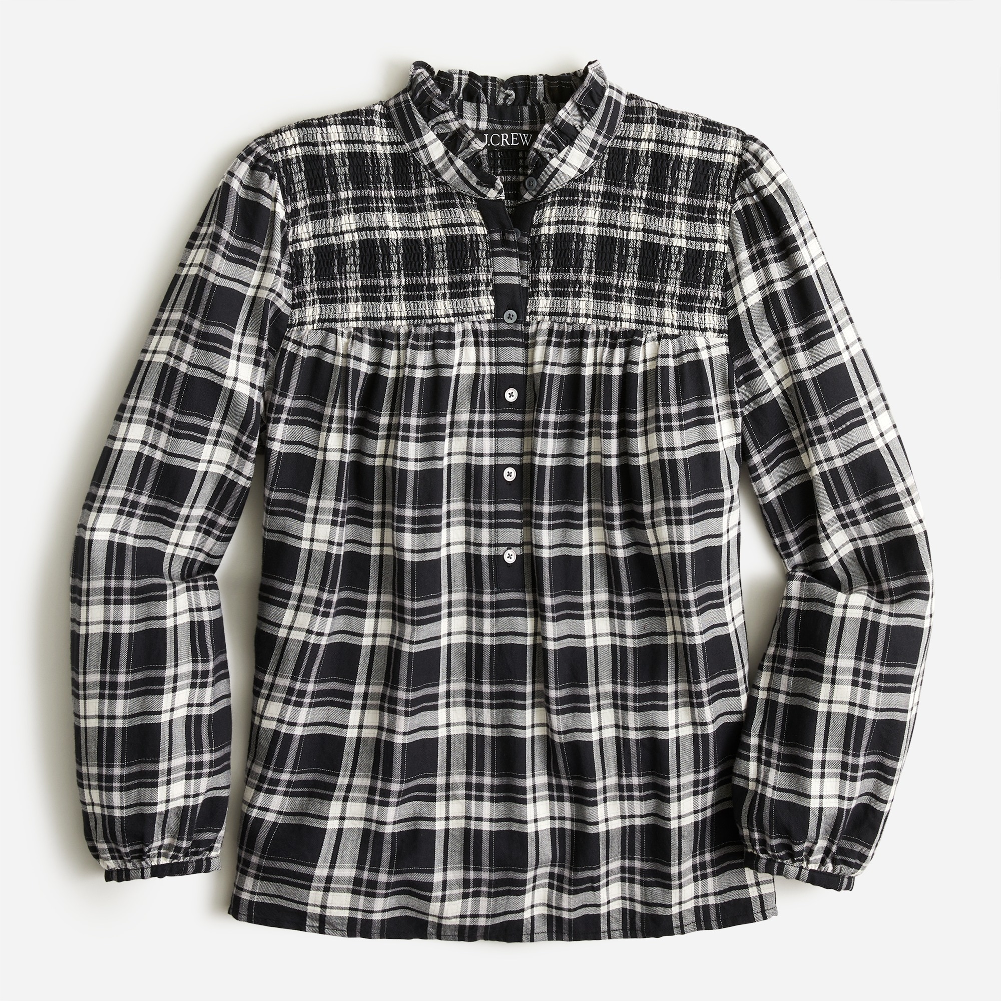 Ruffleneck Cotton-blend Flannel Popover In Berkshire Plaid For