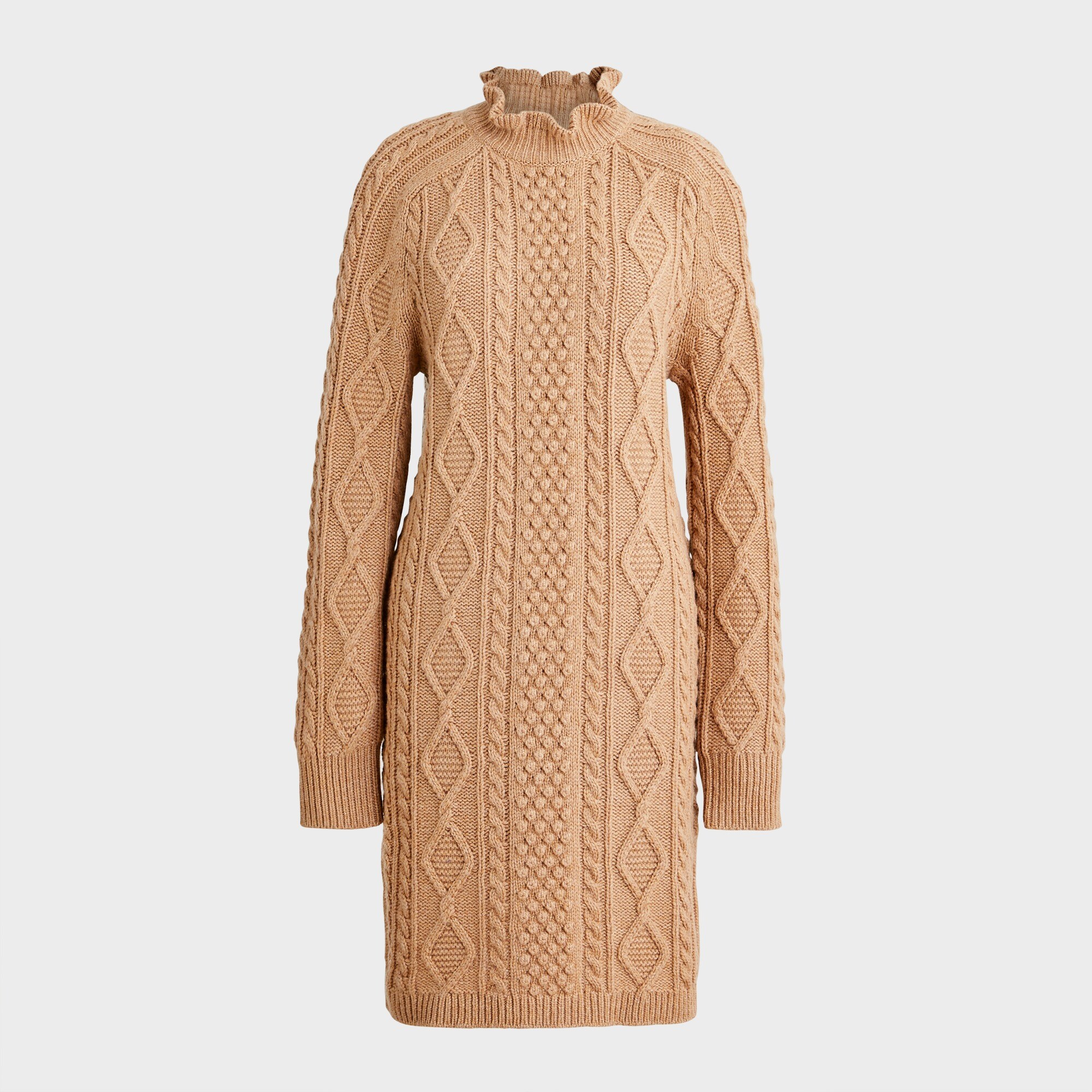 Cable-knit mini sweater-dress