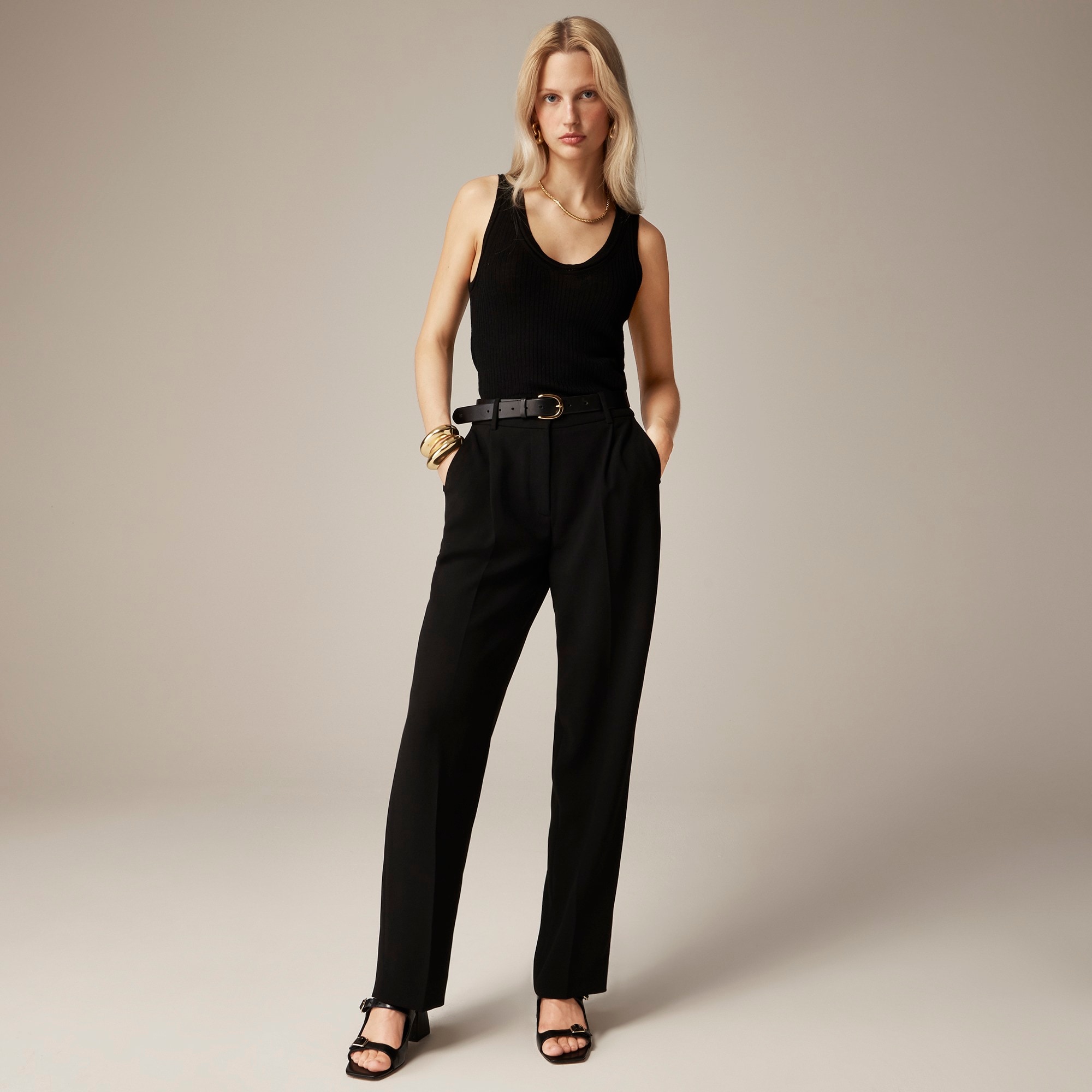 womens Tall relaxed drapey crepe trouser