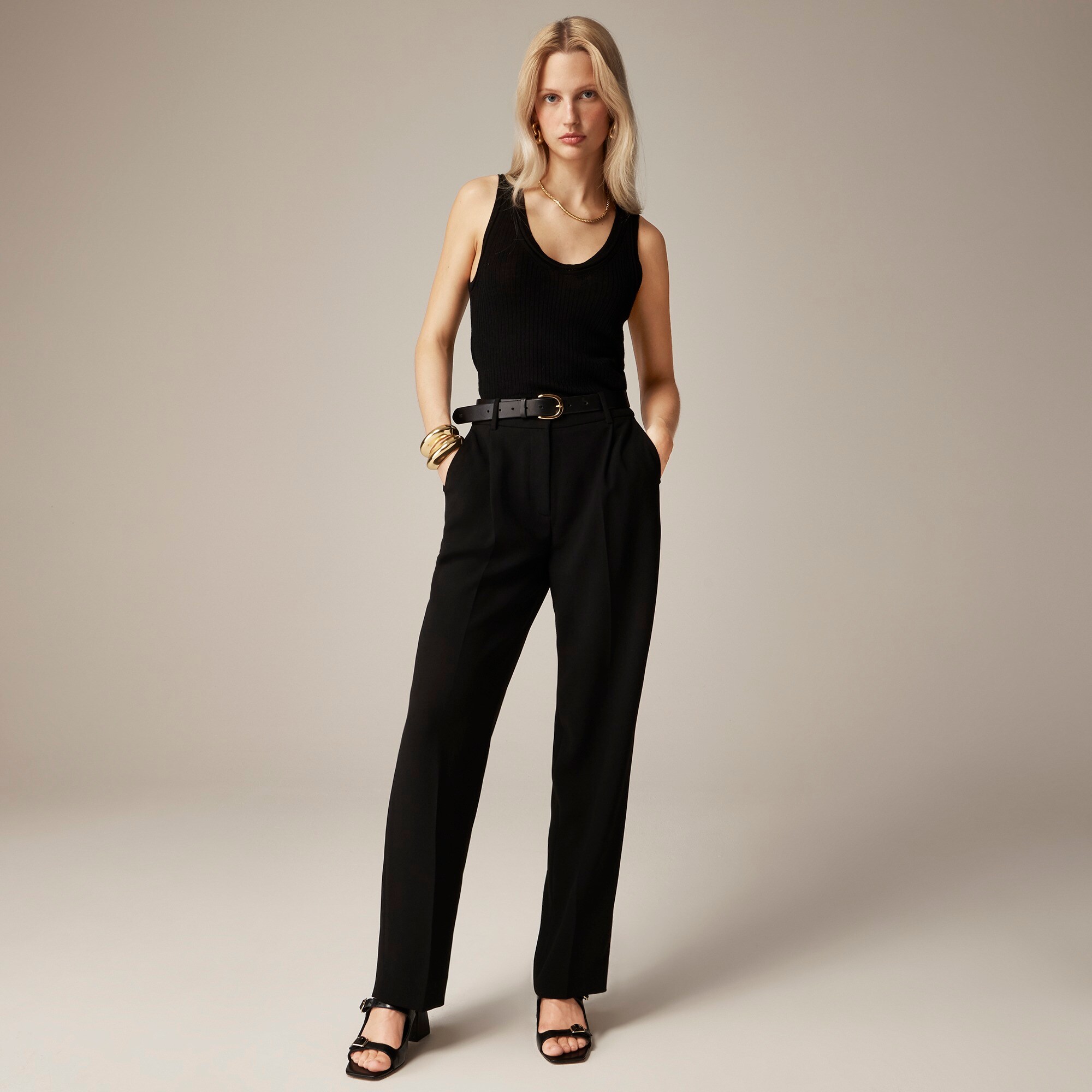  Petite relaxed drapey crepe trouser