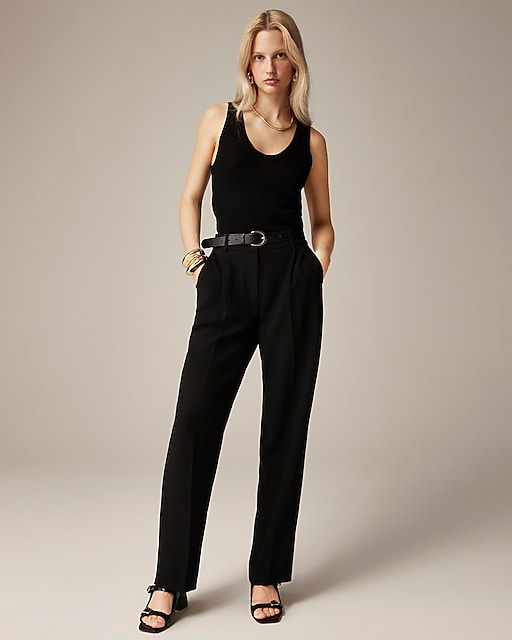 womens Petite relaxed drapey crepe trouser