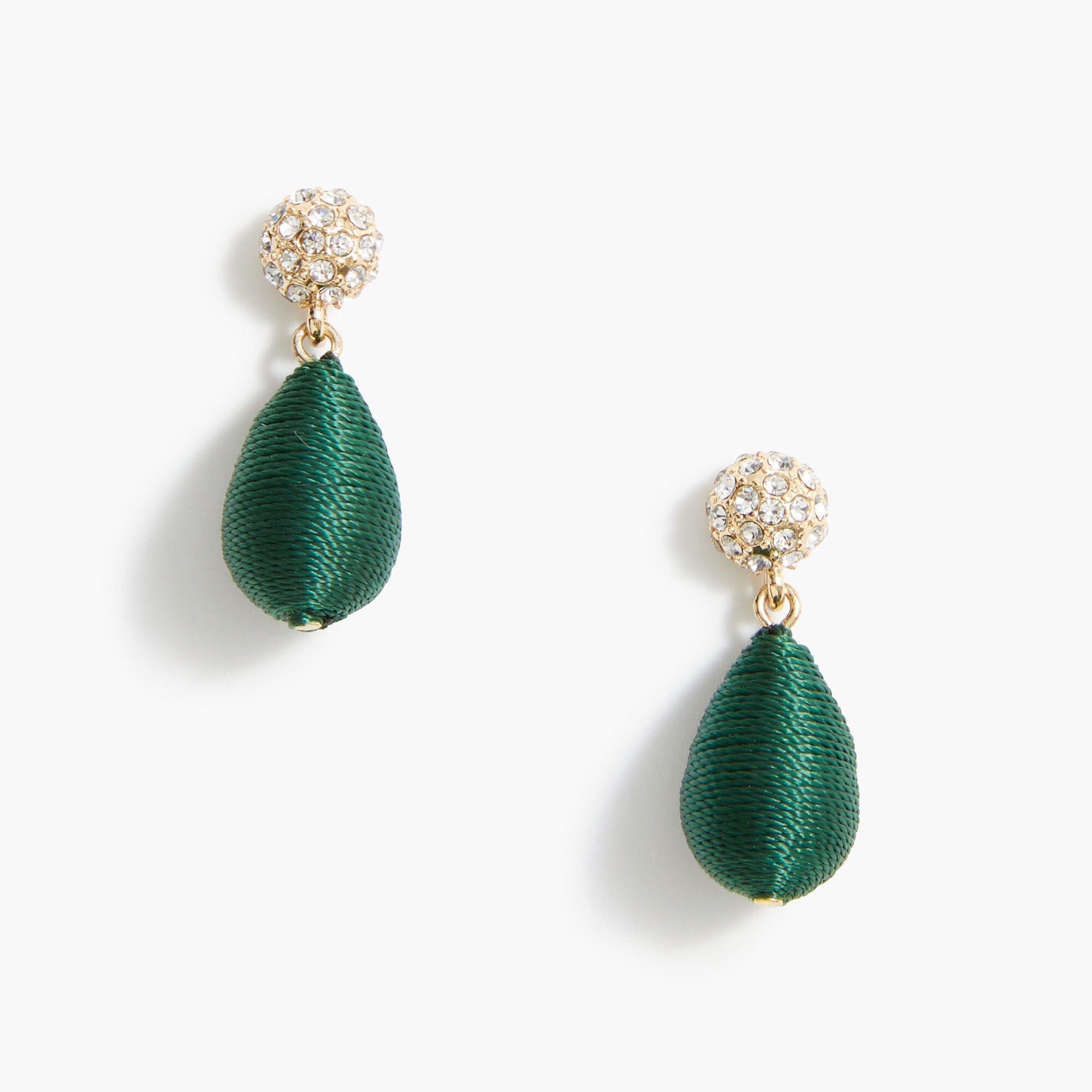 Thread-wrapped Drop Earrings With Crystal Posts For Women | Factory