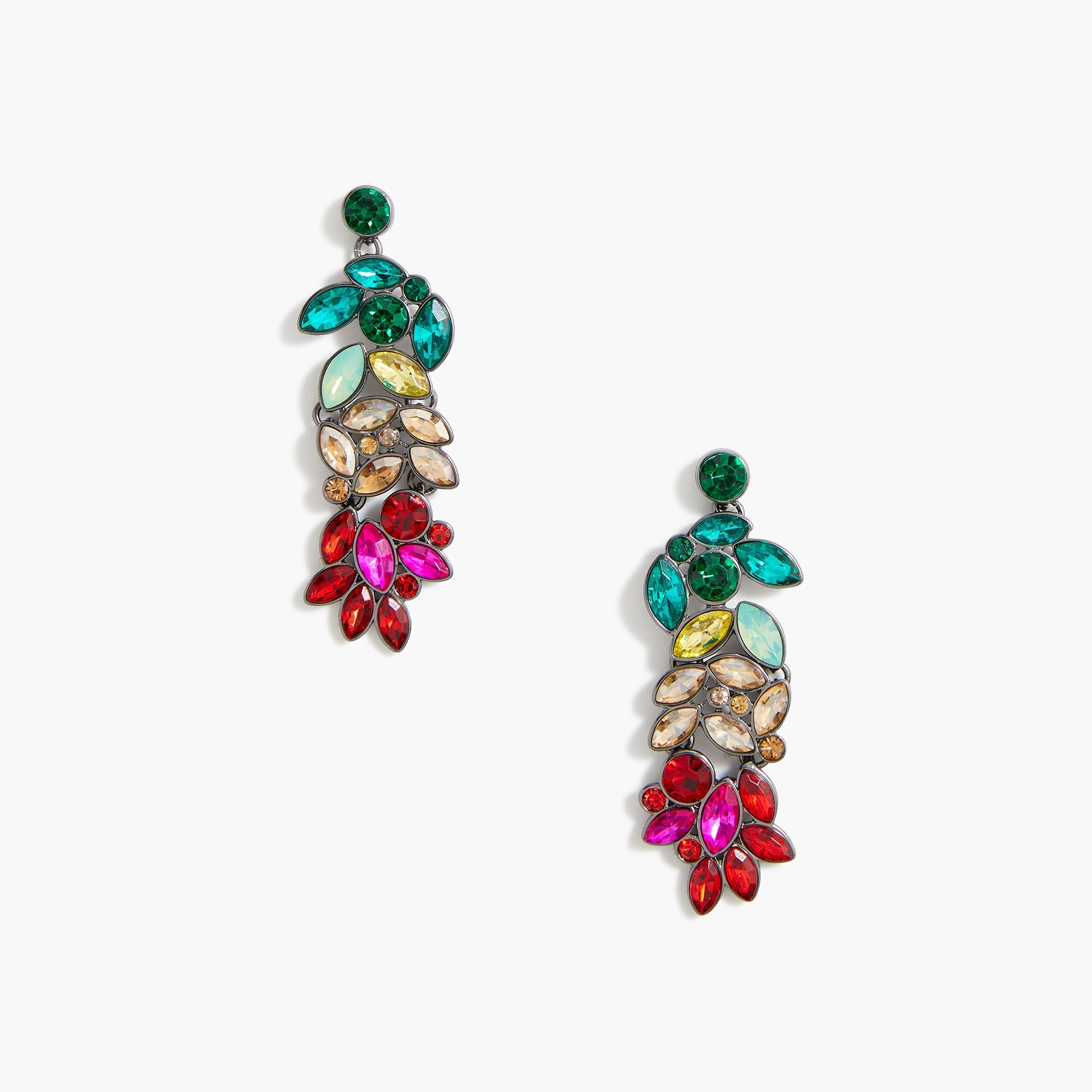 Crystal leaf drop earrings