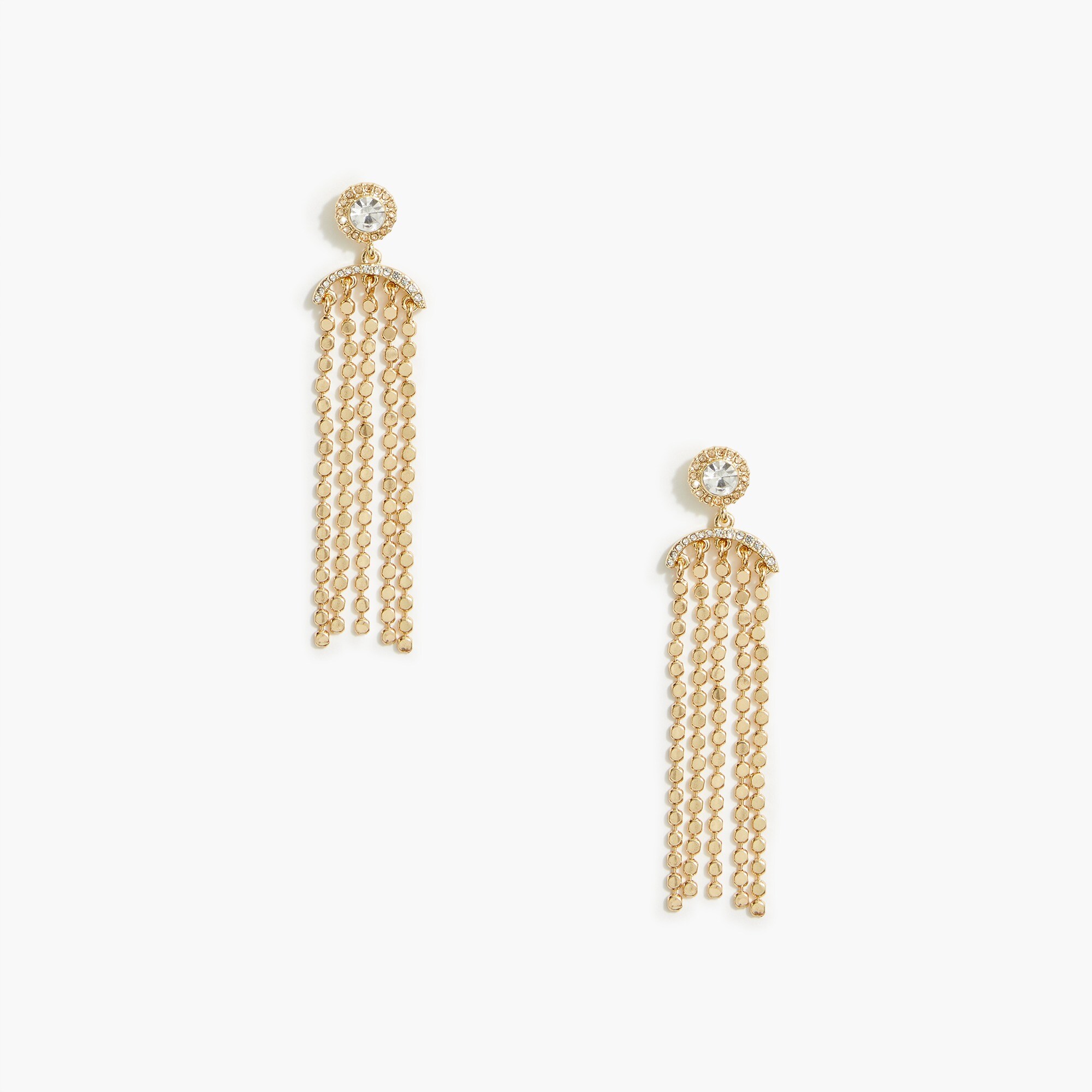 Gold crystal waterfall drop earrings