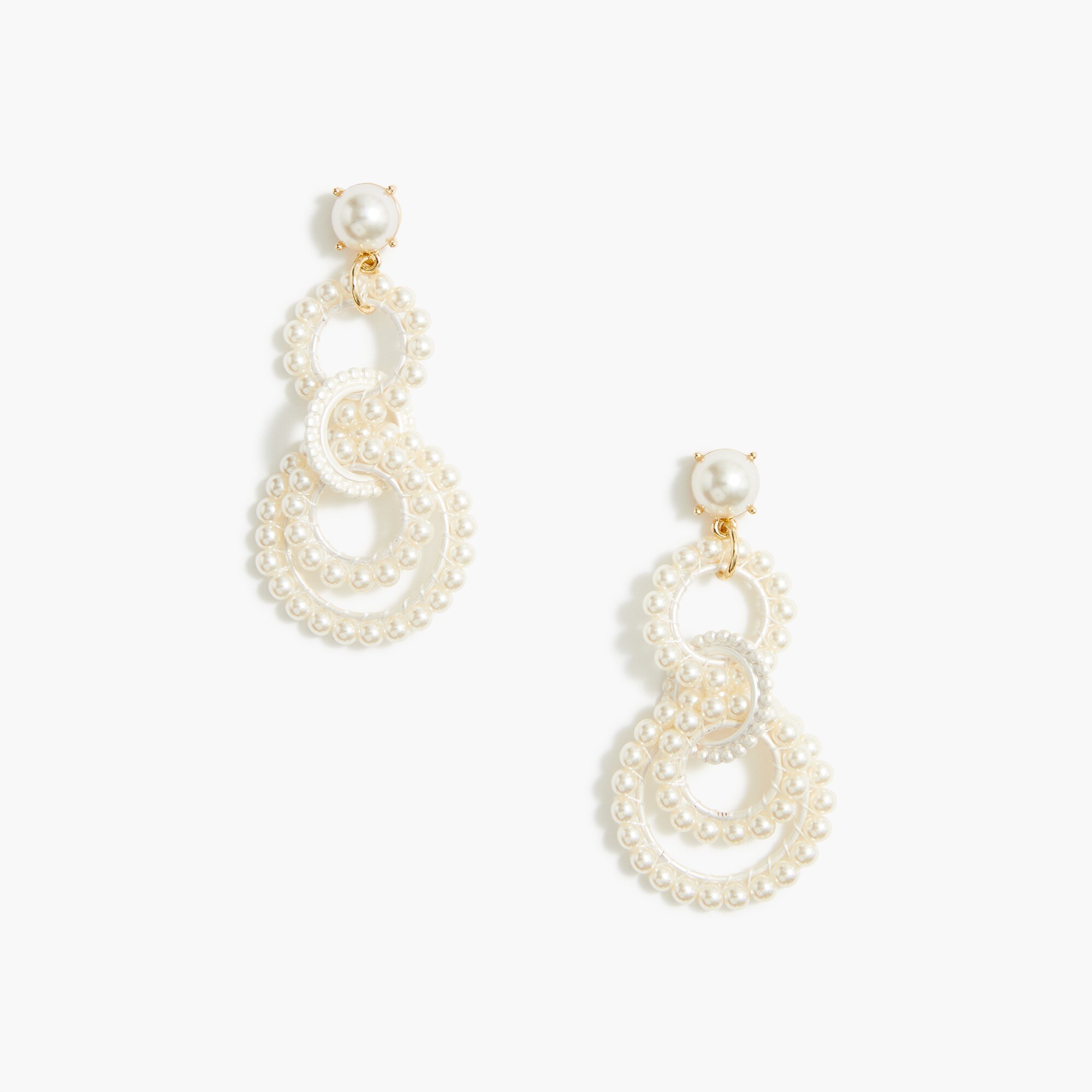 Beaded interlocking hoop earrings