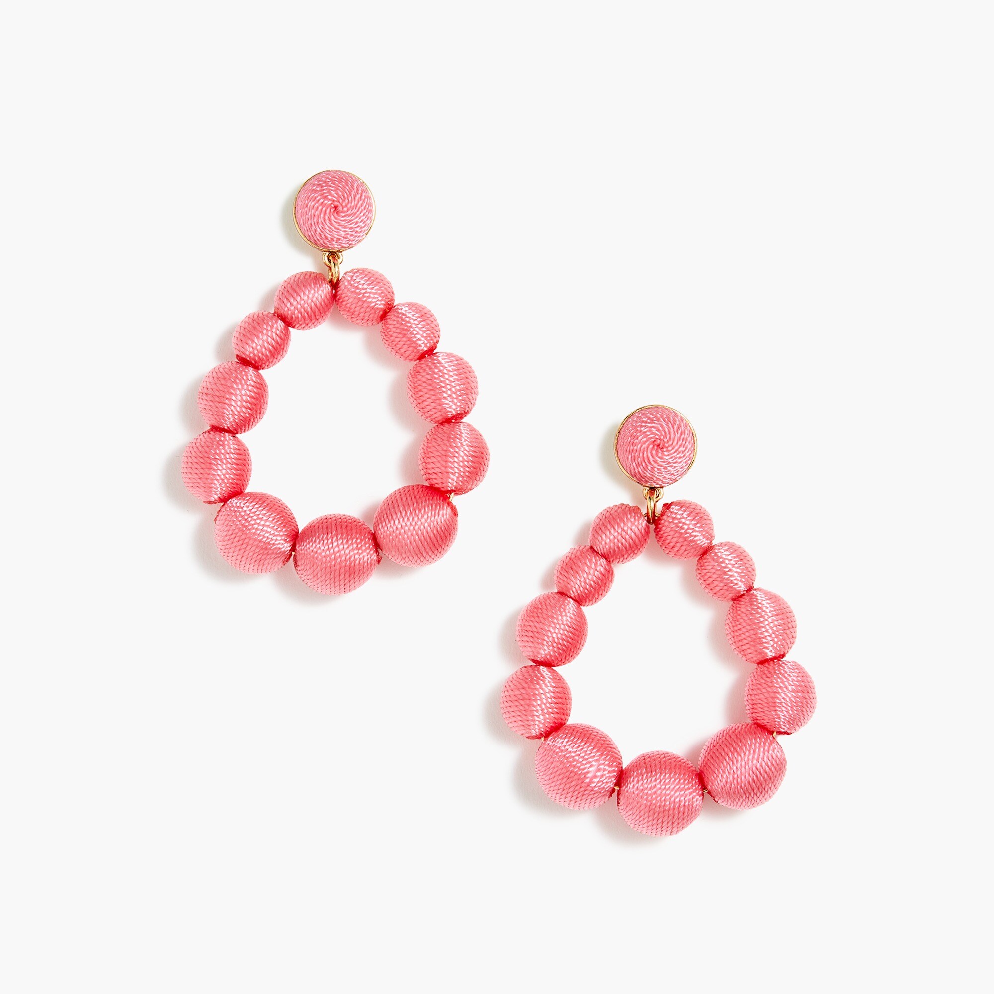 Round thread-wrapped statement earrings