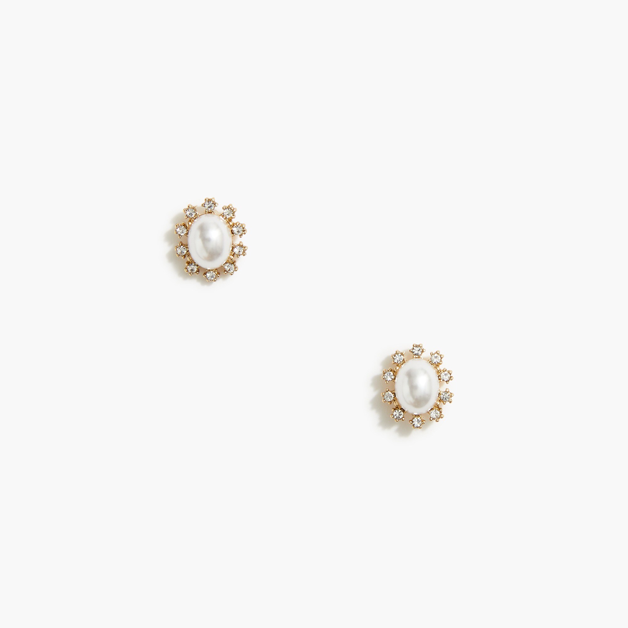  Crystal and pearl stud earrings
