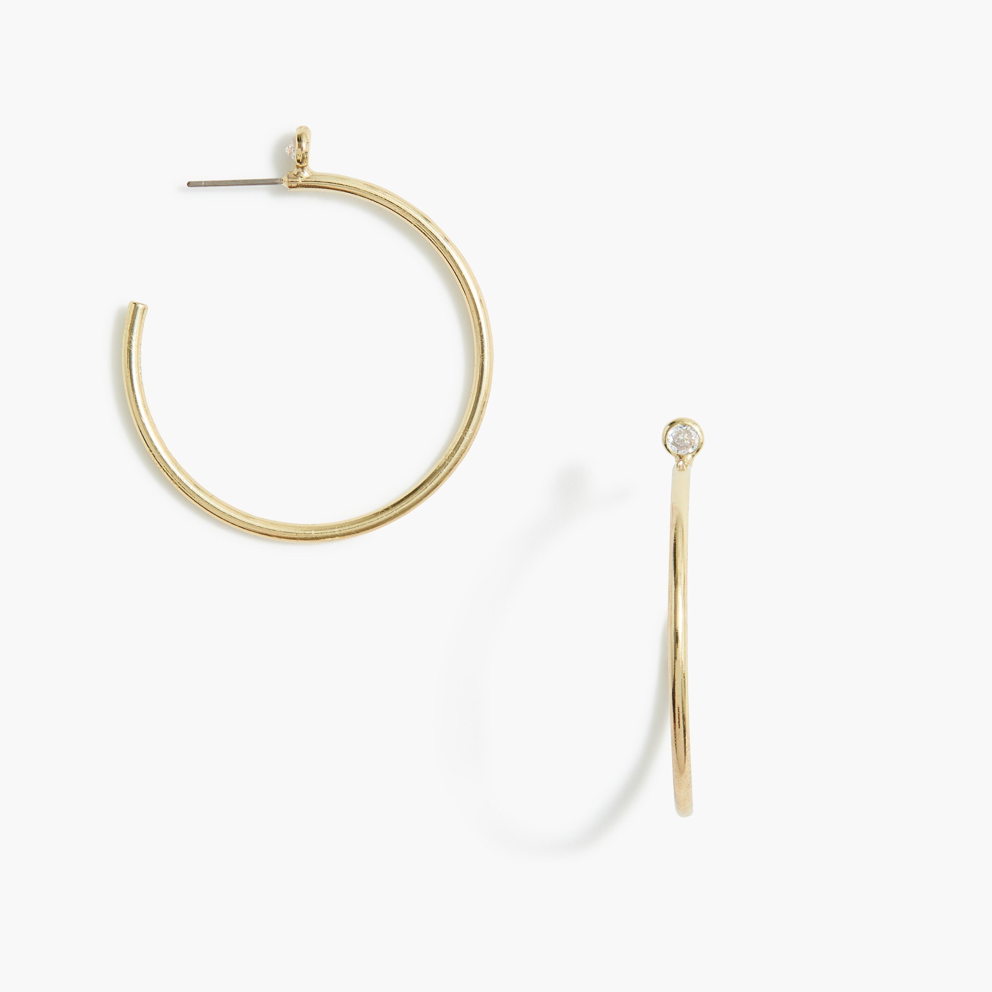 Single crystal hoop earrings