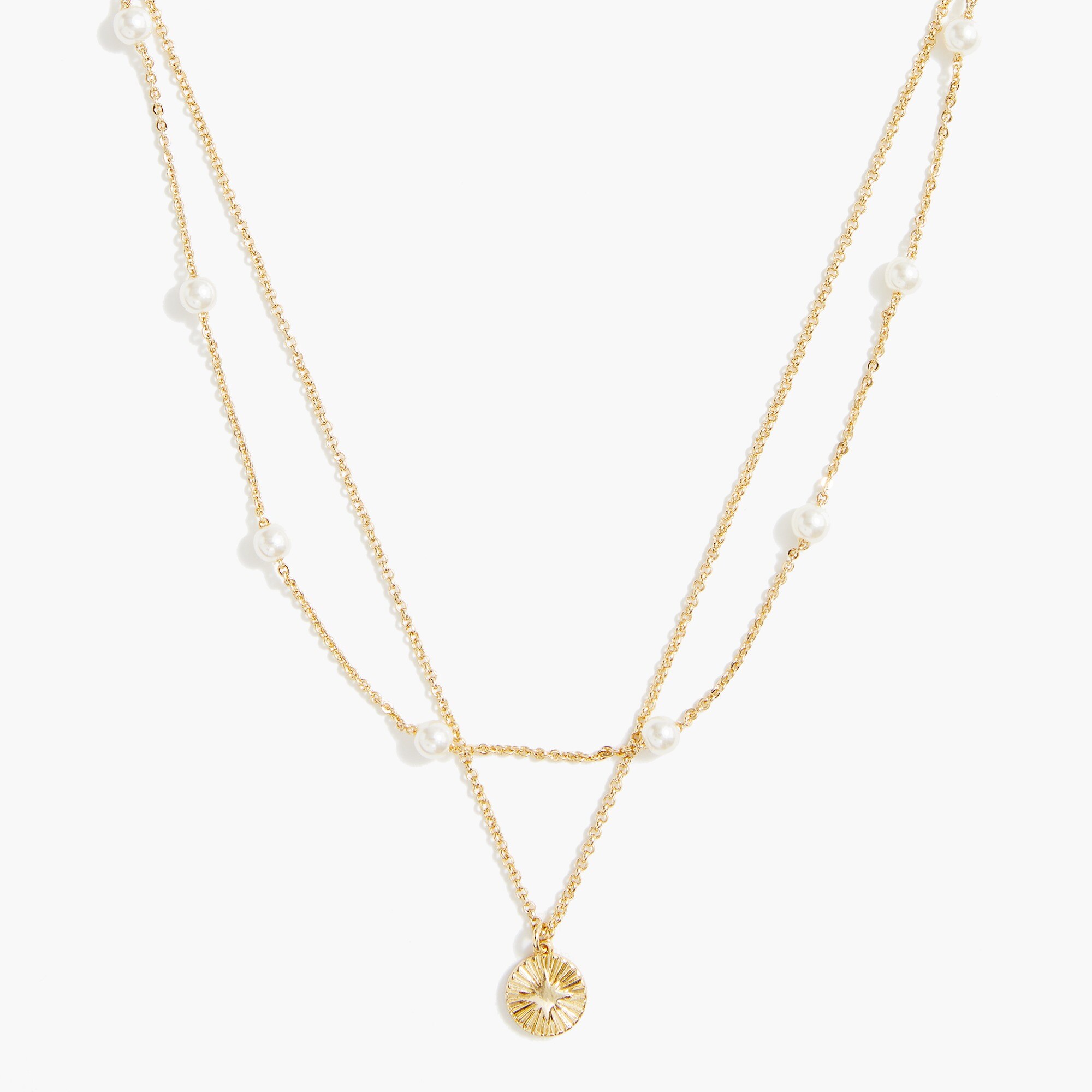 Factory: Gold And Pearls Layering Necklace For Women
