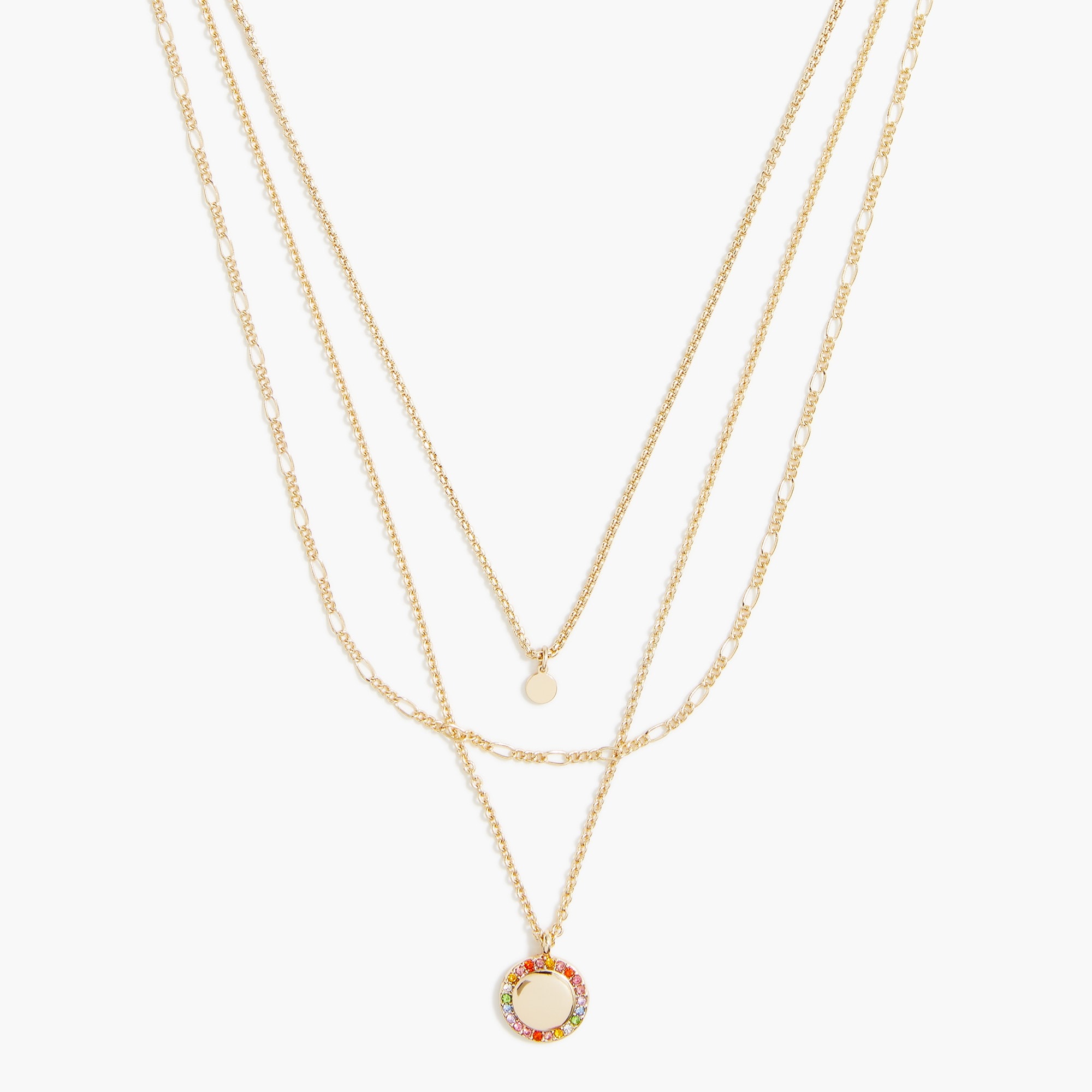 Rainbow gem layering necklace