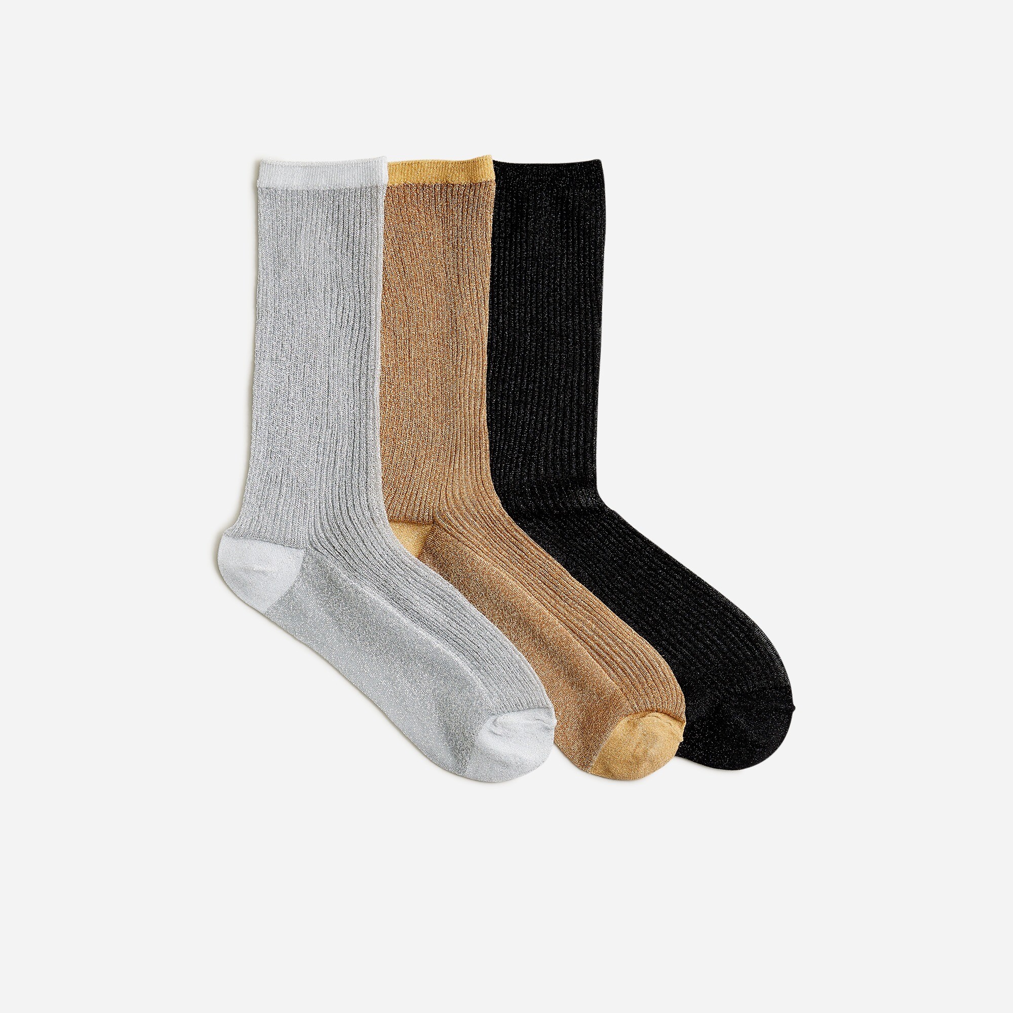 Lurex® metallic threads trouser socks three-pack