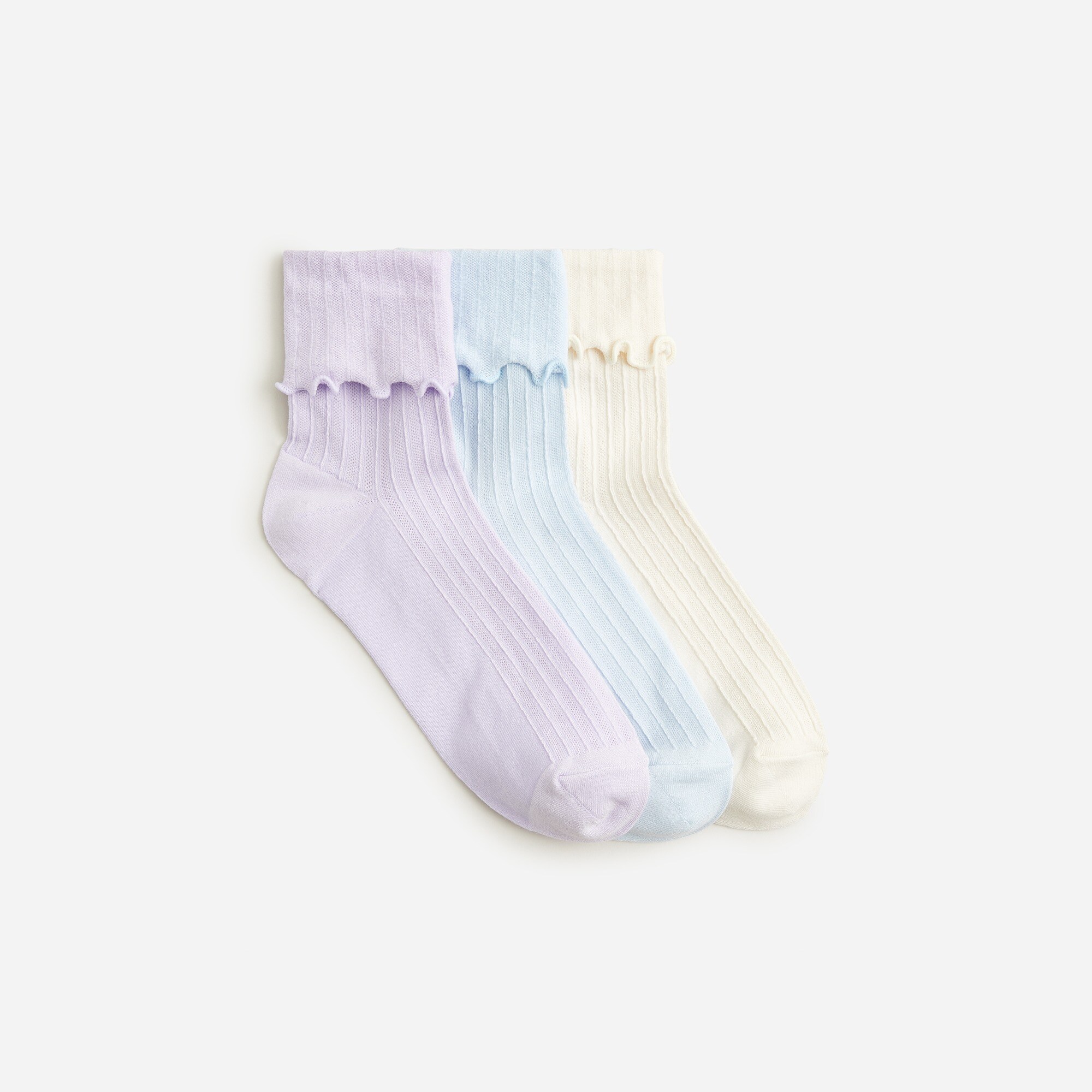 Pointelle ruffle socks 3-pack
