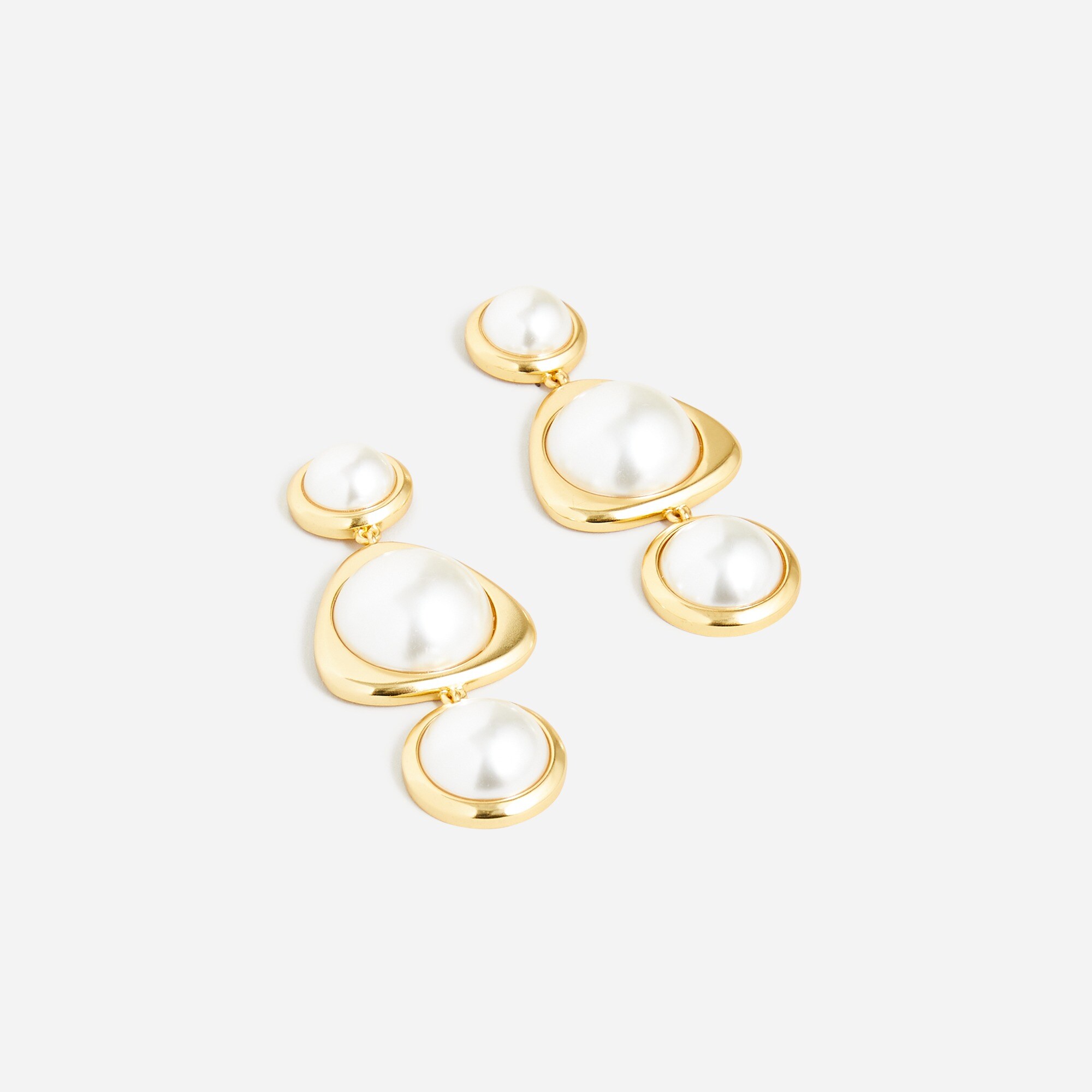 Triple pearl drop earrings