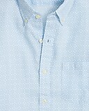 Printed short-sleeve slim linen shirt