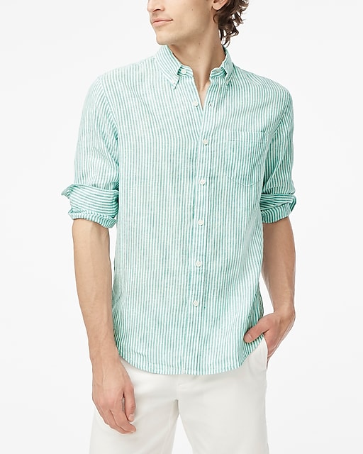  Slim linen-blend shirt