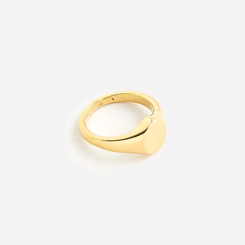 womens Demi-fine 14k gold-plated dainty signet ring
