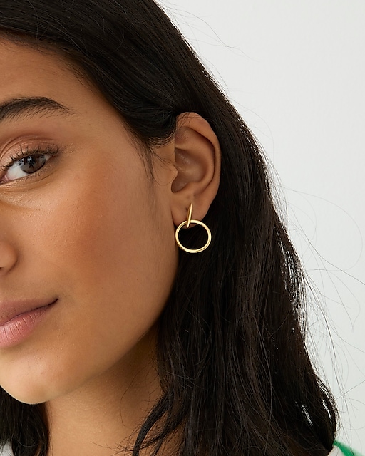 womens Dainty circular drop earrings